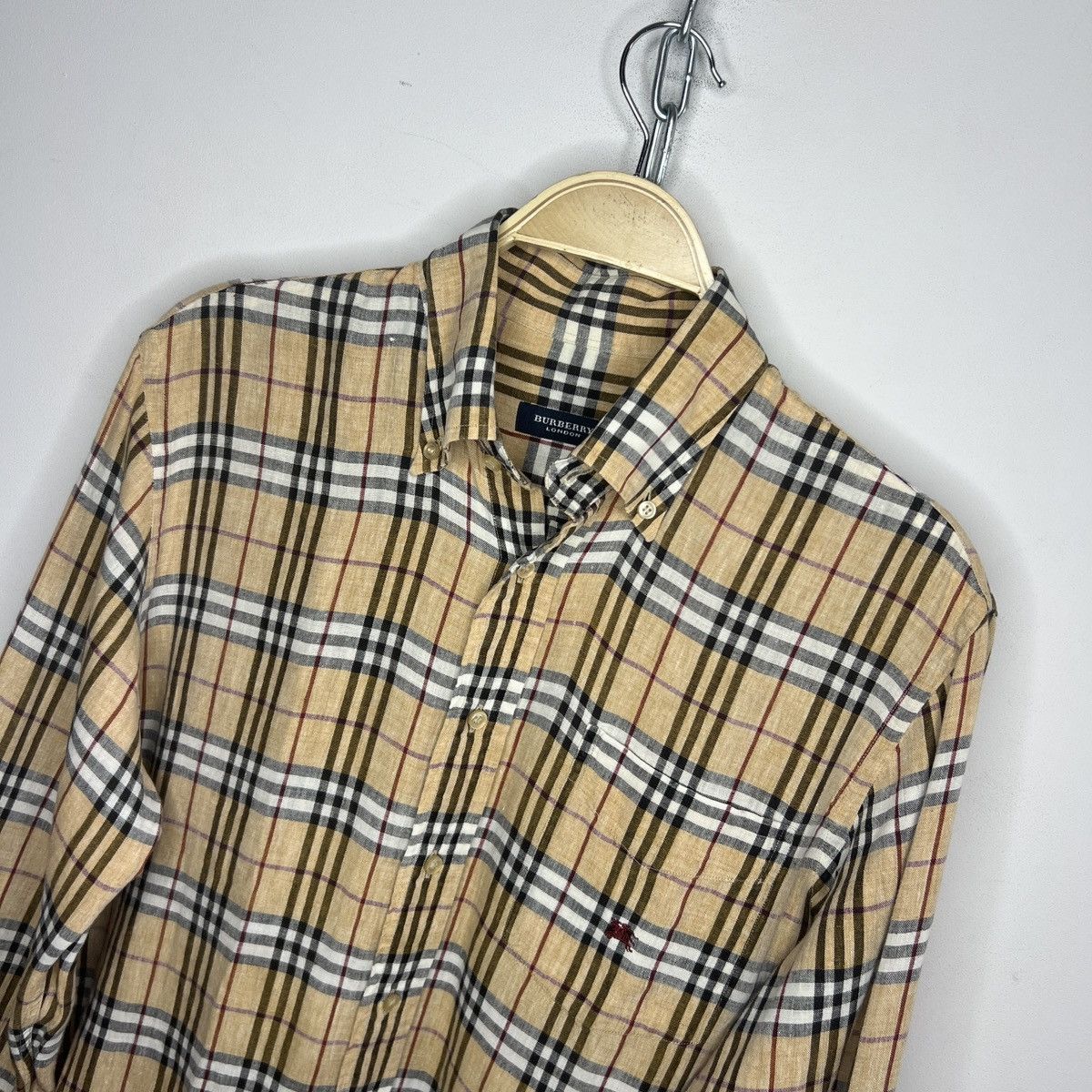 Burberry Burberry Linen Nova Check Shirt Button Up Beige Size US L / EU 52-54 / 3 - 4 Thumbnail