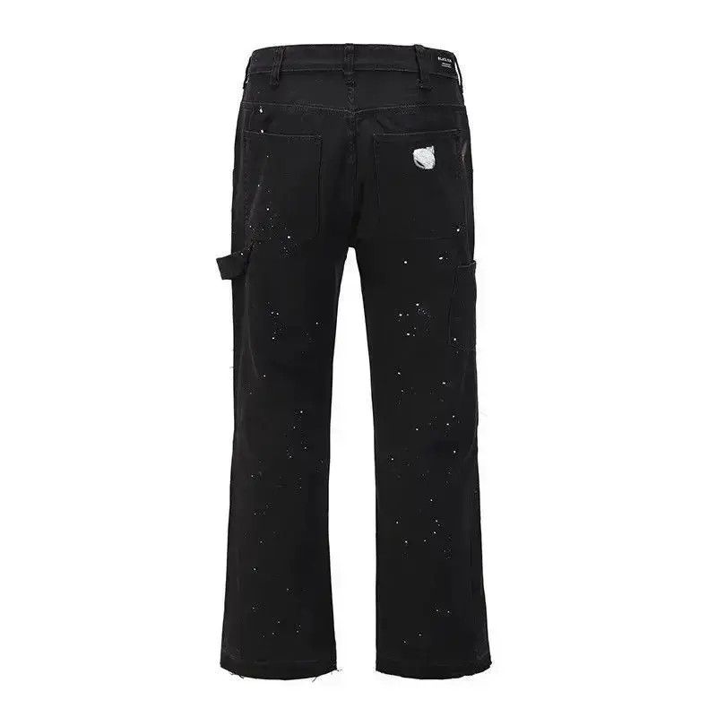 Japanese Brand Black Color Graffiti Cargo Flared Streetwear Jeans Size US 32 / EU 48 - 3 Thumbnail