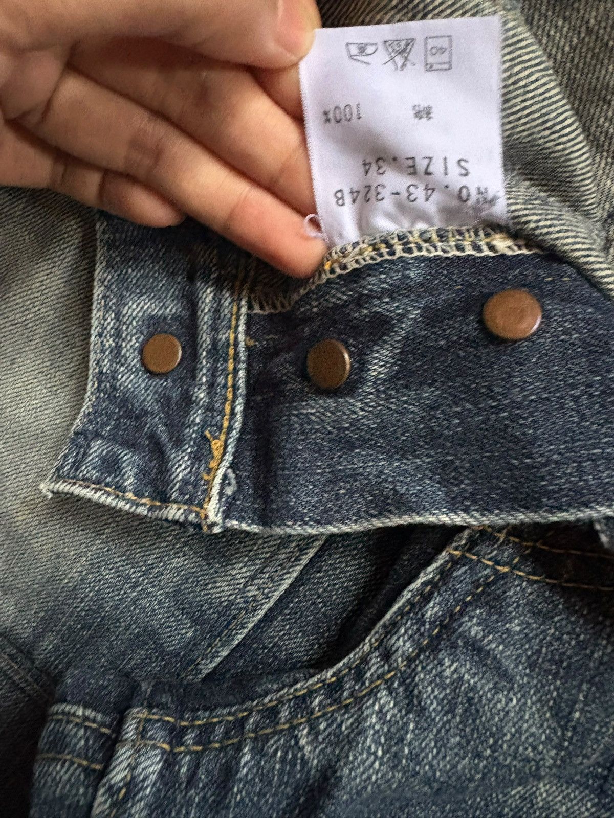 Japanese Brand × Spellbound Vintage Japanese Spellbound Mud Wash Distressed Baggy Jeans Size US 34 / EU 50 - 10 Thumbnail