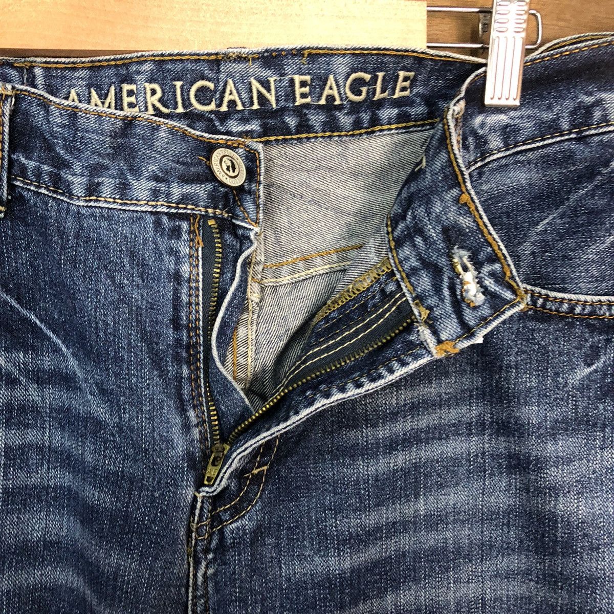 American Eagle Outfitters America Eagles Blue Disstressed Denim Pants #7389 Size US 32 / EU 48 - 10 Thumbnail