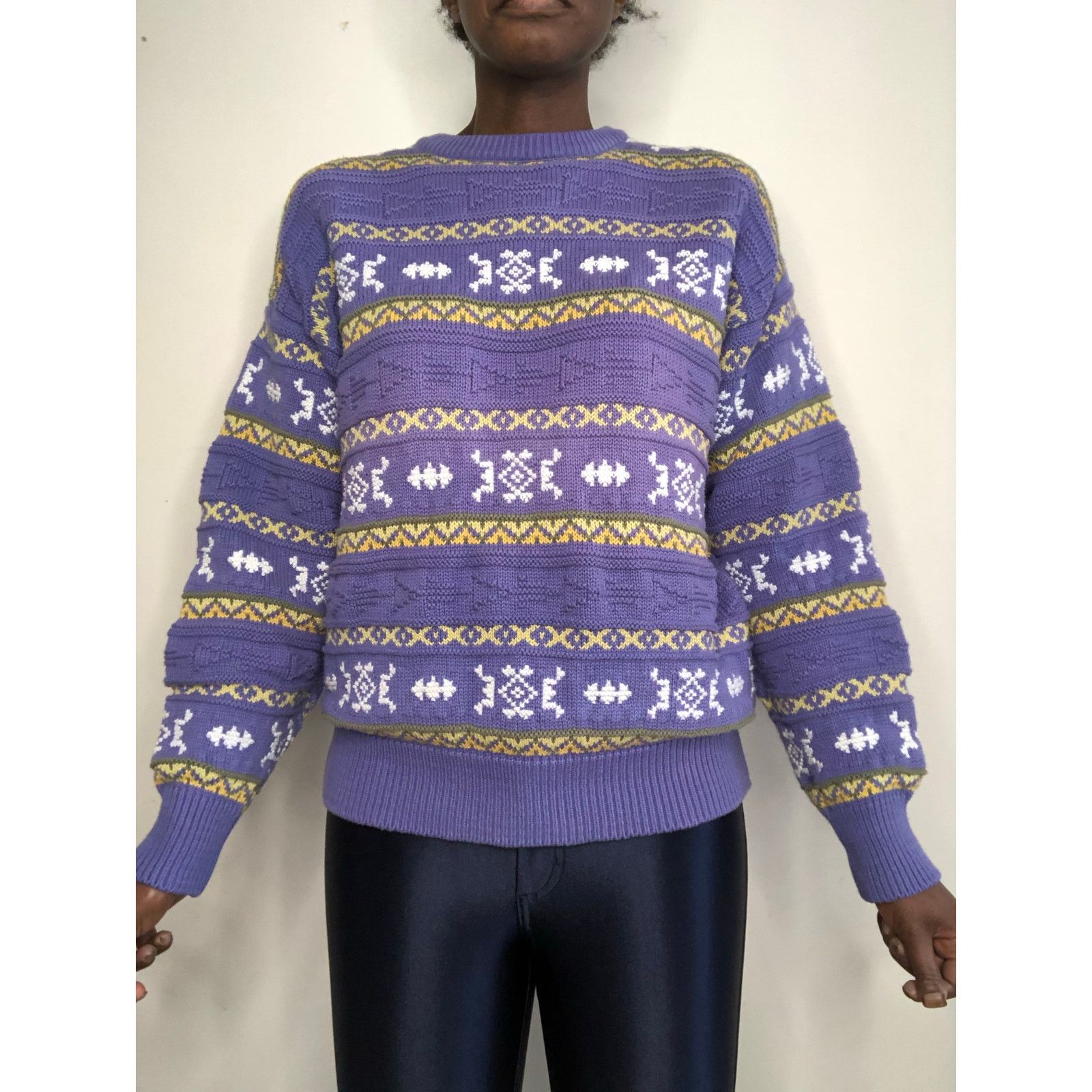 Liz Claiborne Vintage 1980s ClaiborneTextured Knit Cotton Sweater Size M Size US M / EU 48-50 / 2 - 7 Thumbnail