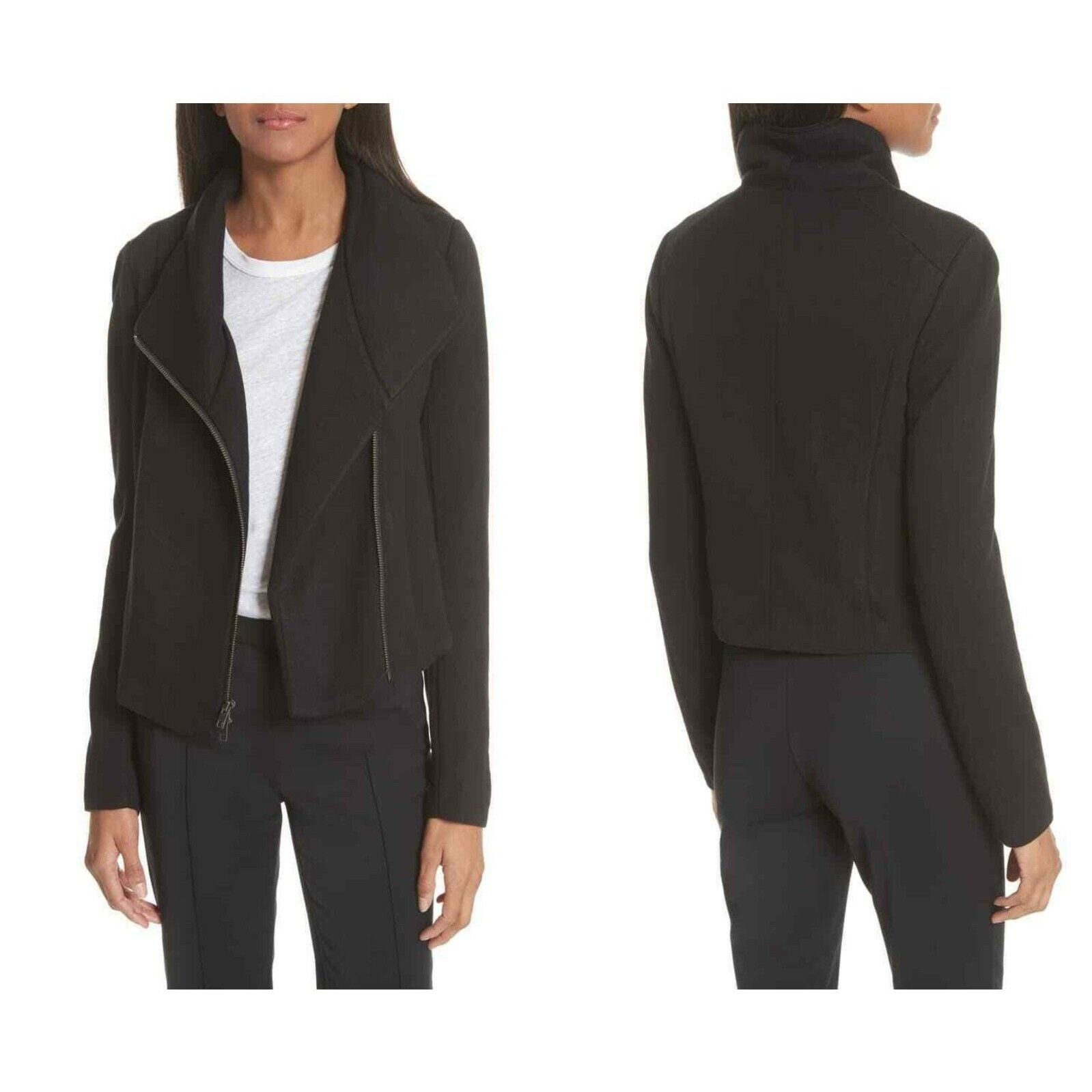 image of New Vince Scuba Knit Moto Jacket Size Medium in Black, Women's