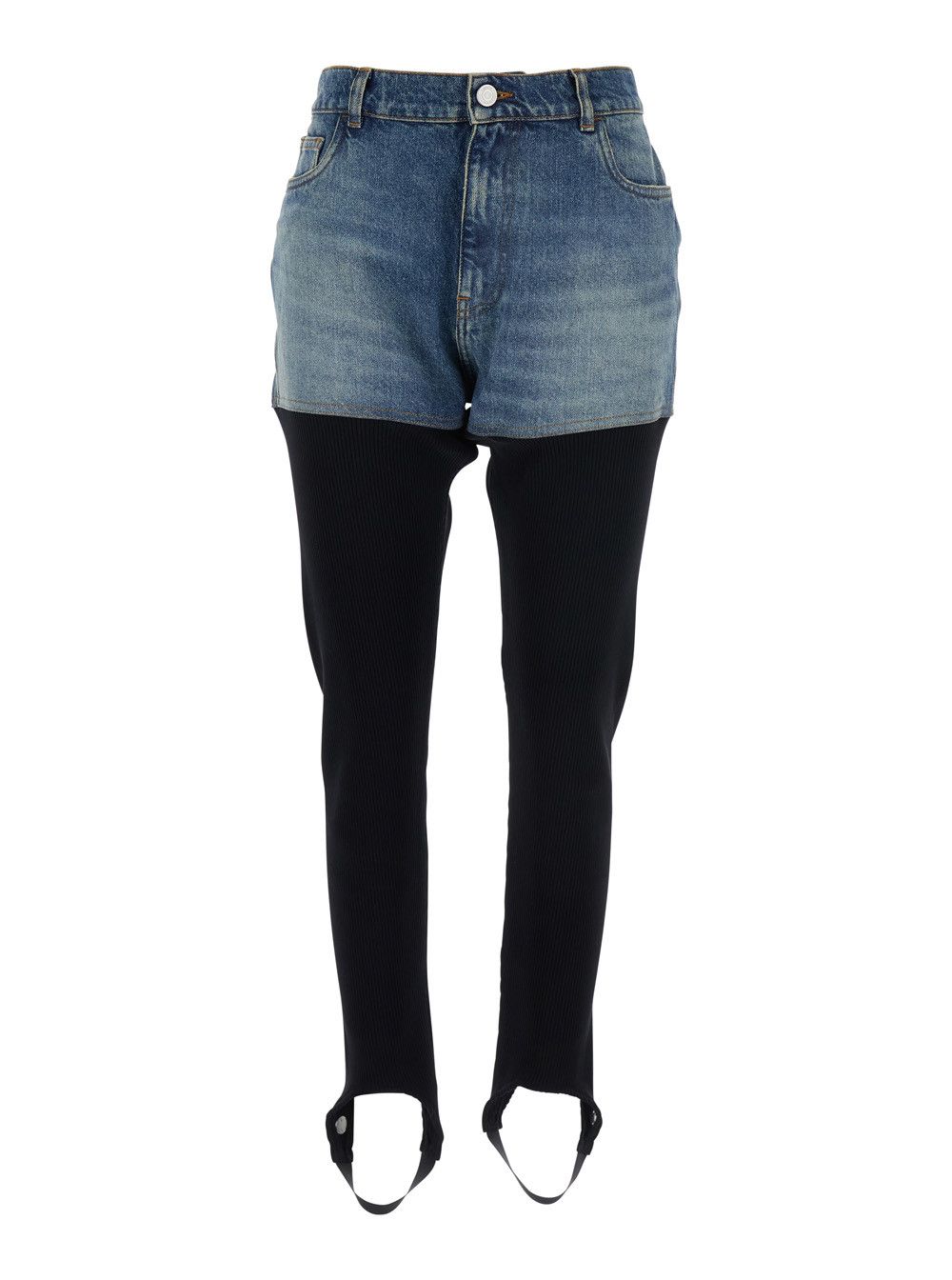 Coperni Multicolor Ribbed Leggings with Back Logo Plaque in Cotton Woman Size 27" / US 4 / IT 40 - 1 Thumbnail