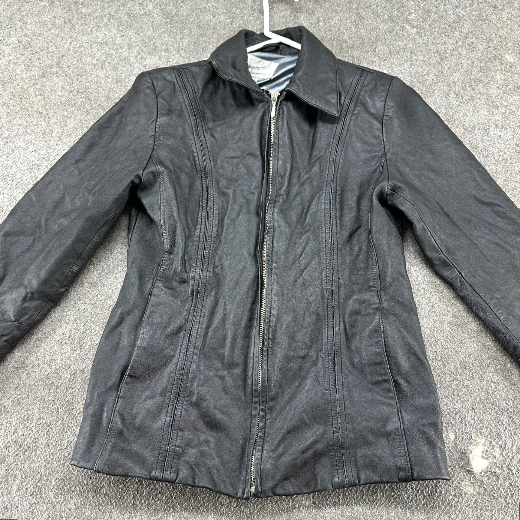 Vintage VINTAGE Jacqueline Ferrar Jacket Womens M Black Lambskin Full Zip Lined Motorcycle Style 90s Pockets Womens Size M / US 6-8 / IT 42-44 - 4 Thumbnail