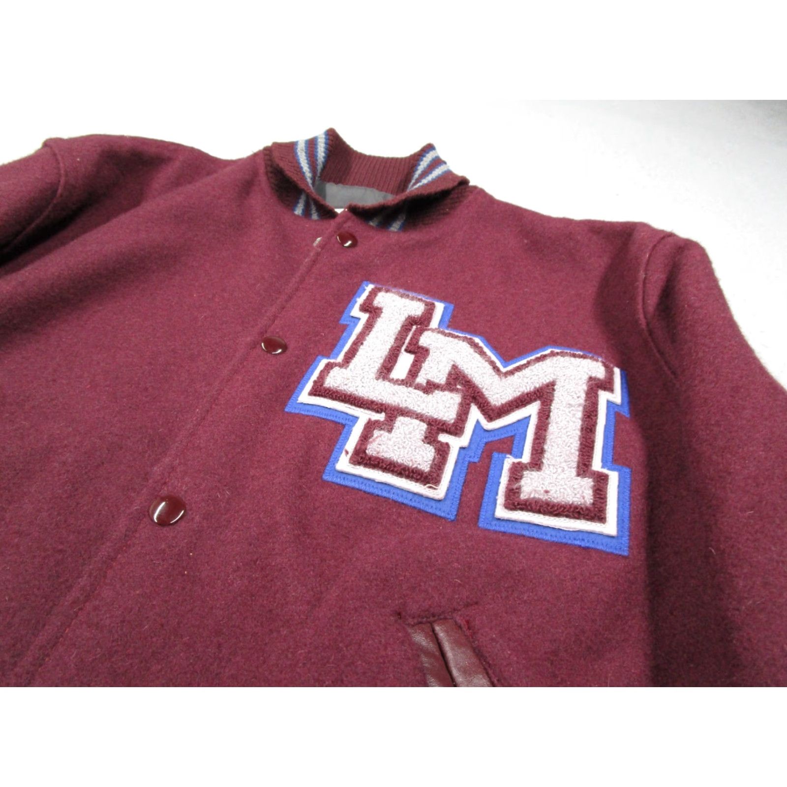 Vintage Vintage Neff Jacket Mens Medium Red Wool Snap Front LM Varsity Letterman Size US M / EU 48-50 / 2 - 2 Thumbnail
