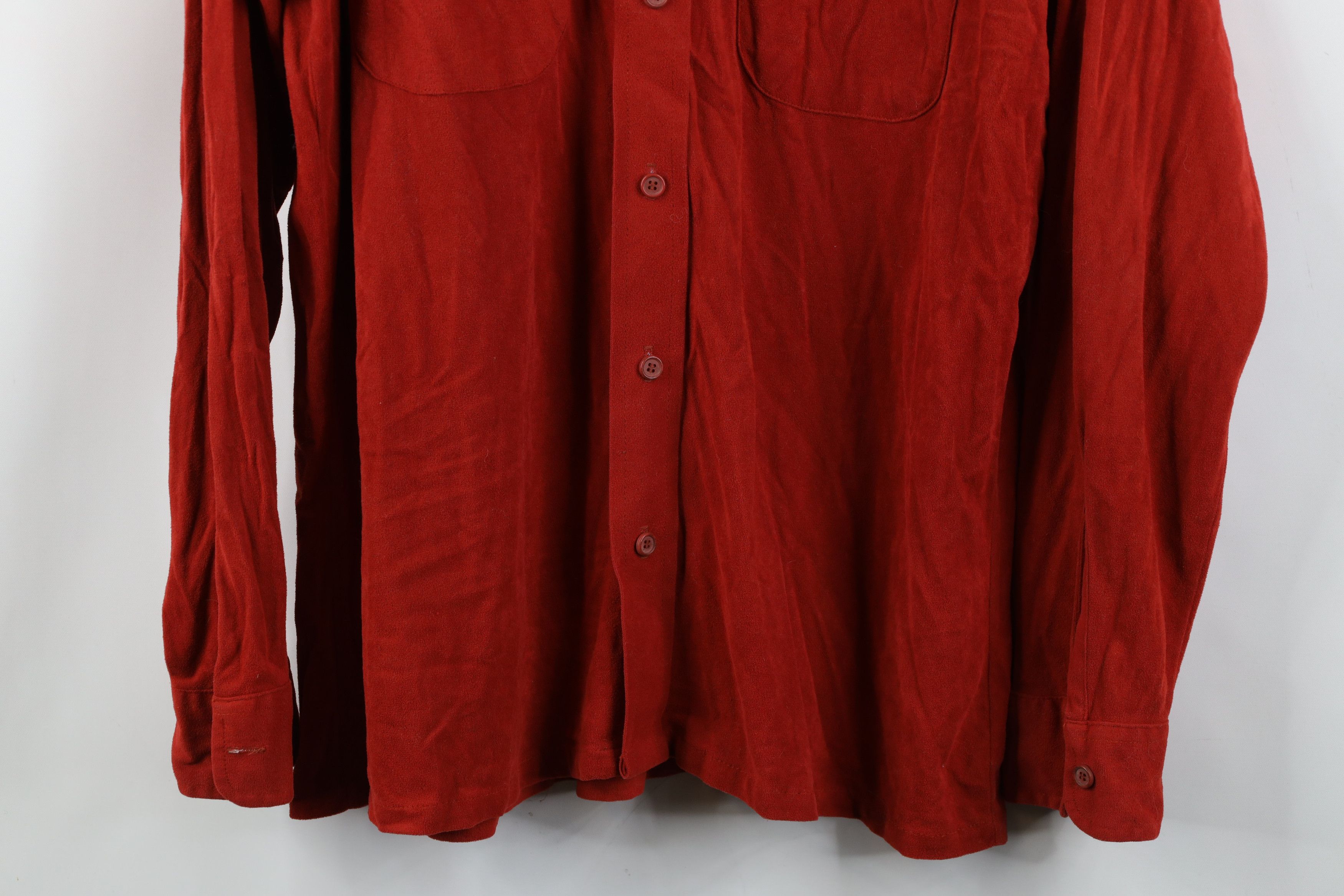 Vintage Vintage 70s Streetwear Velour Collared Button Shirt USA Size US L / EU 52-54 / 3 - 3 Thumbnail