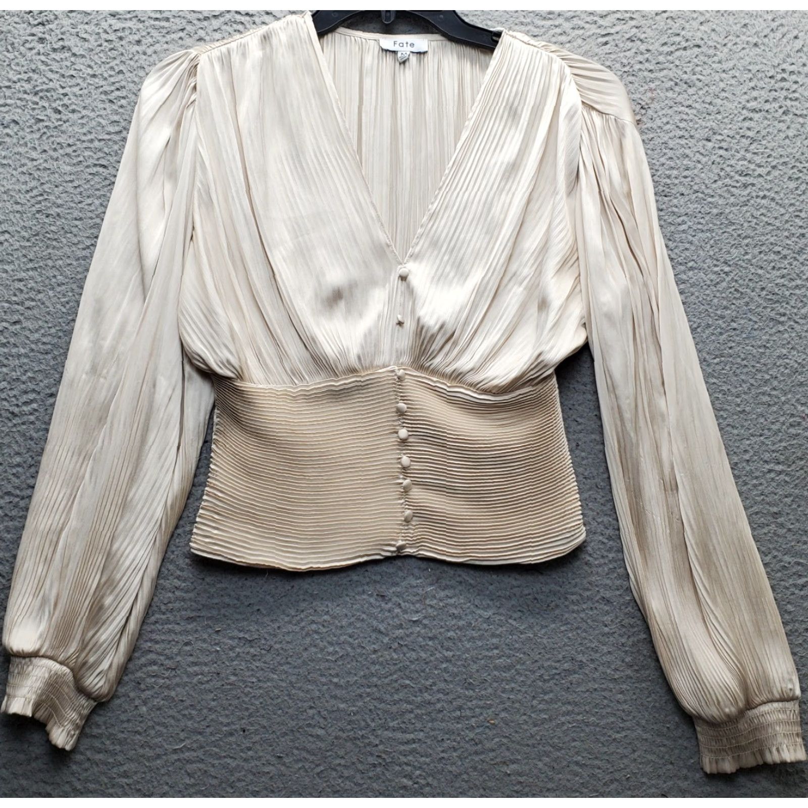 Vintage Fate Pearl Pleated Blouse Top Womens M Blouse Size M / US 6-8 / IT 42-44 - 2 Thumbnail