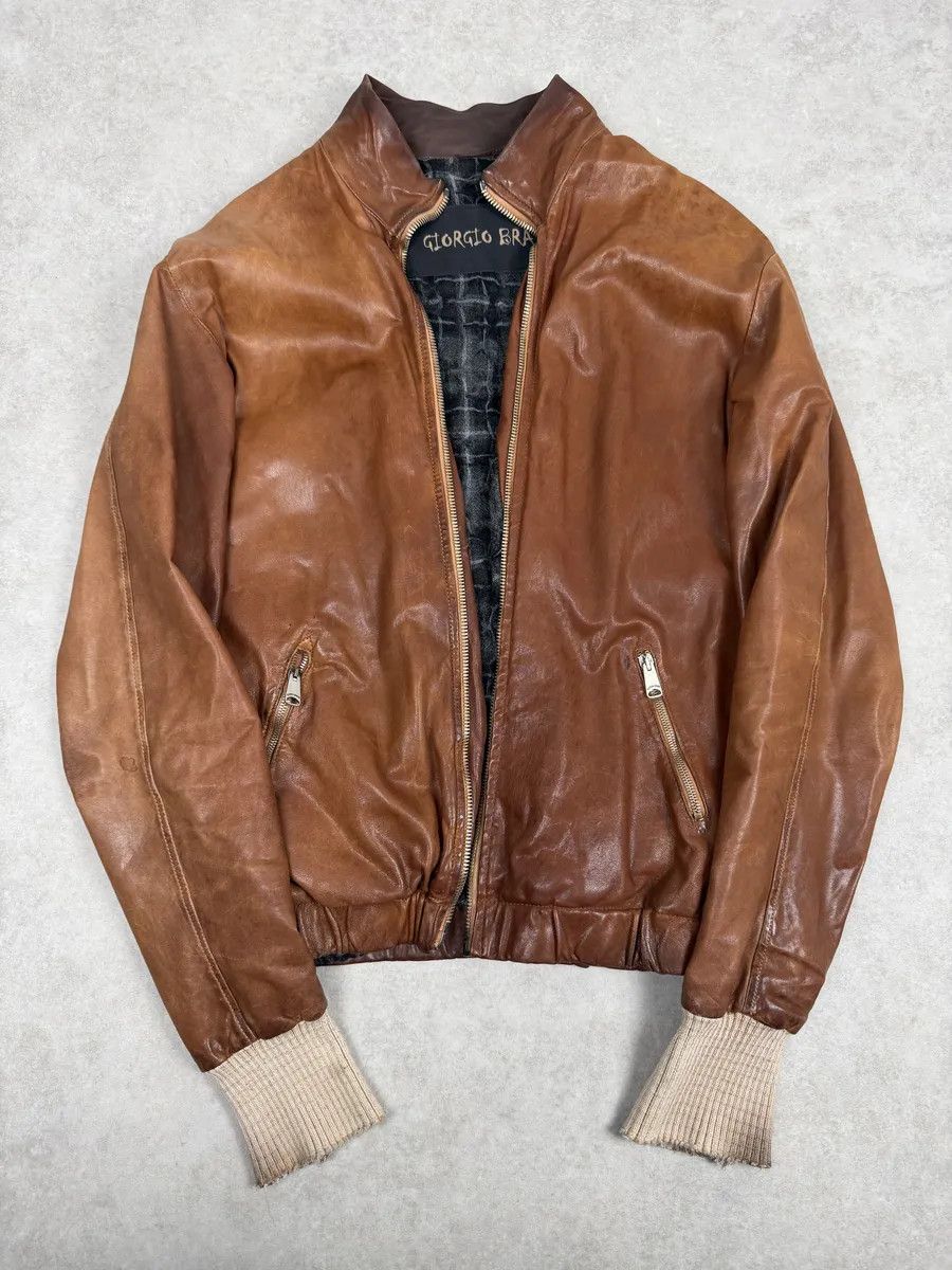 Giorgio Brato 2000s Giorgio Brato Brown Leather Jacket Size US M / EU 48-50 / 2 - 1 Thumbnail