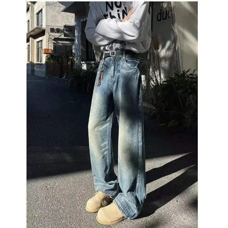 Japanese Brand Retro loose washed gradient wide leg jeans Size US 32 / EU 48 - 2 Thumbnail