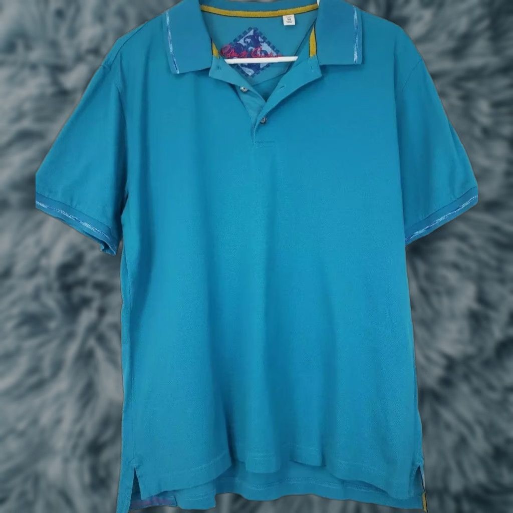 Robert Graham Robert Graham Polo Shirt Adult Medium Blue Knit Cotton Short Sleeve Button Logo Mens M Size US M / EU 48-50 / 2 - 1 Thumbnail