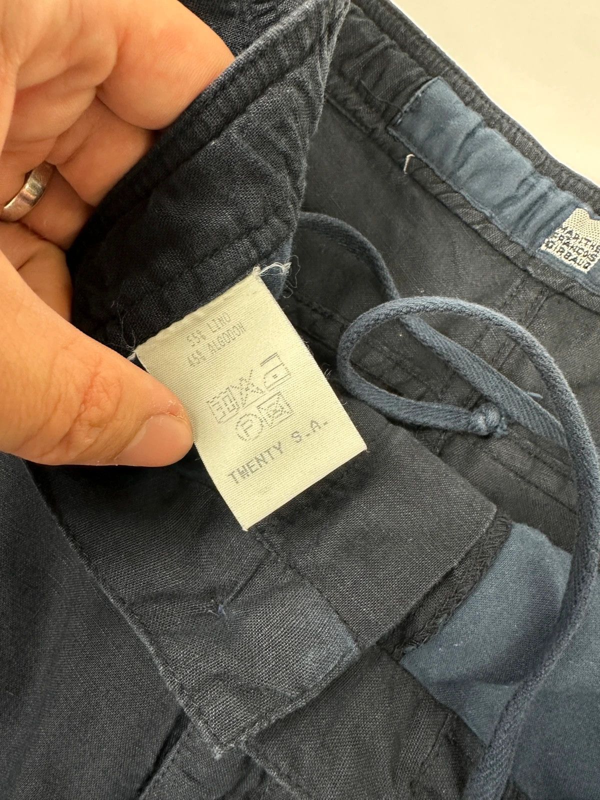 Marithe + Francois Girbaud MFG 90s Navy Linen & Cottons Cargo Parachute Pants Size US 32 / EU 48 - 11 Thumbnail