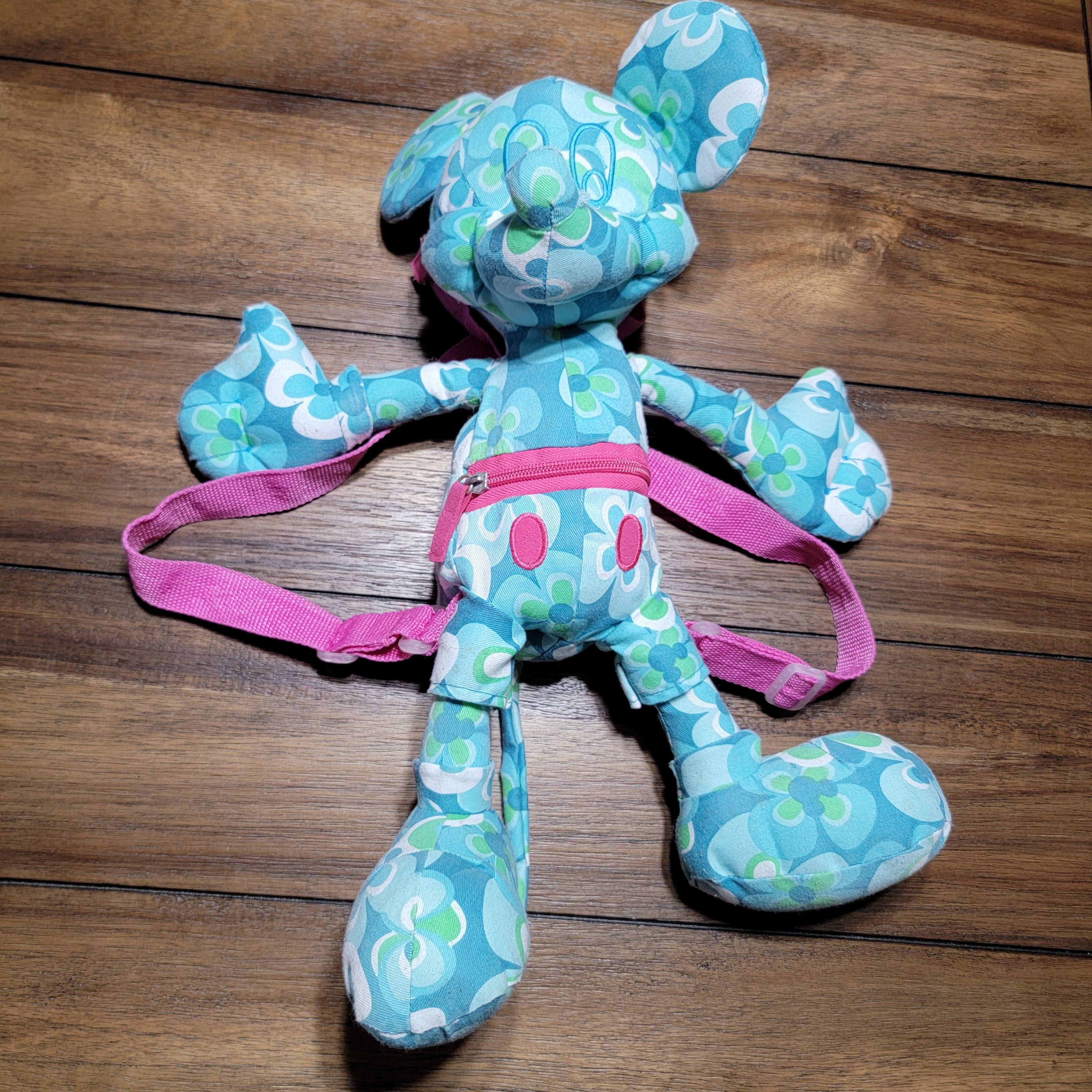 Disney Walt Disney World Kids Flowers Mickey Mouse Doll Back Pack Size ONE SIZE - 4 Thumbnail