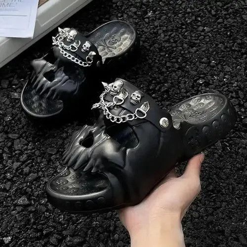 Designer Skull Monster Slippers. Size US 12 / EU 45 - 4 Thumbnail