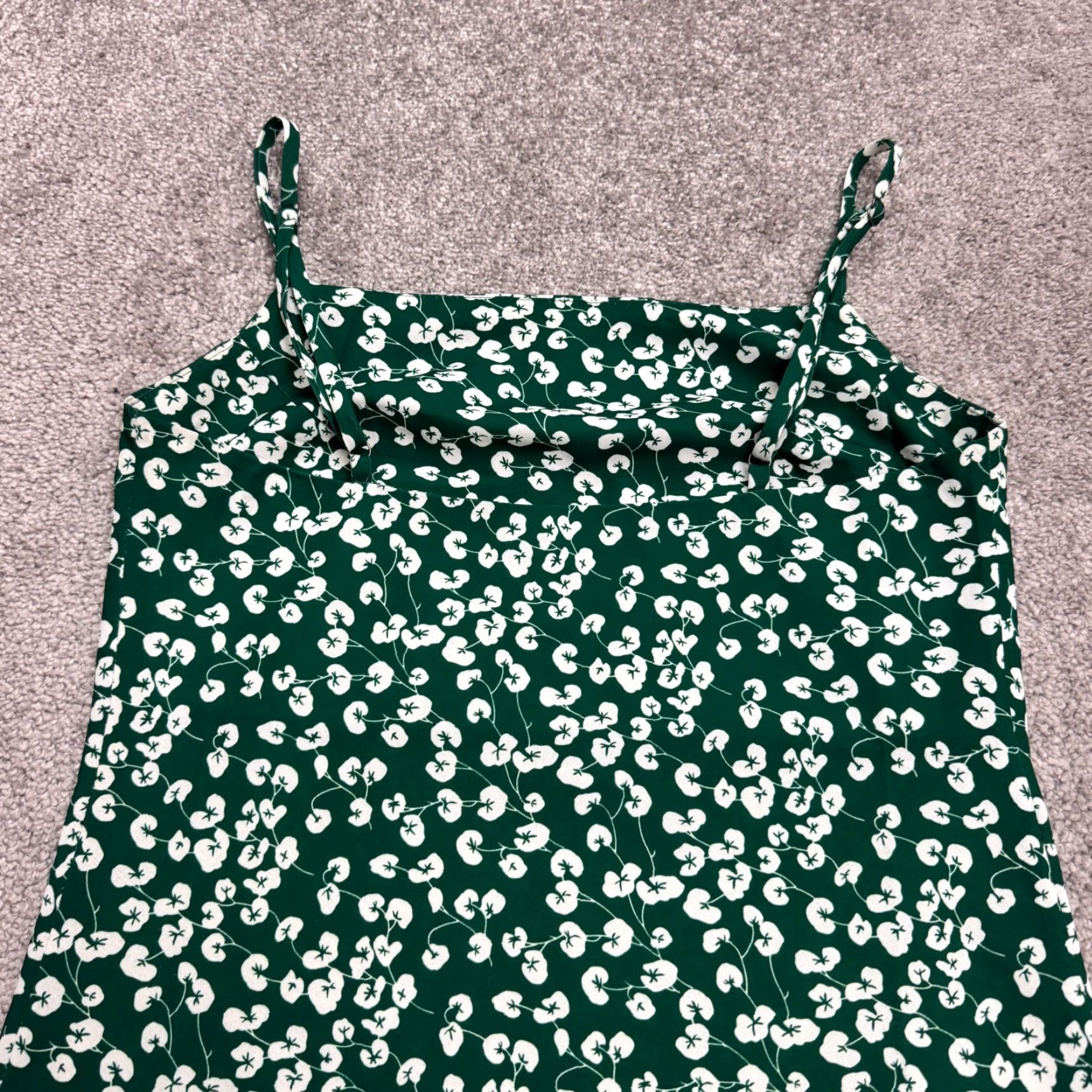 PRINCESS POLLY Princess Polly Dress Womens 4 Green White Floral Mini Slip Front Slit Sun Size S / US 4 / IT 40 - 2 Thumbnail