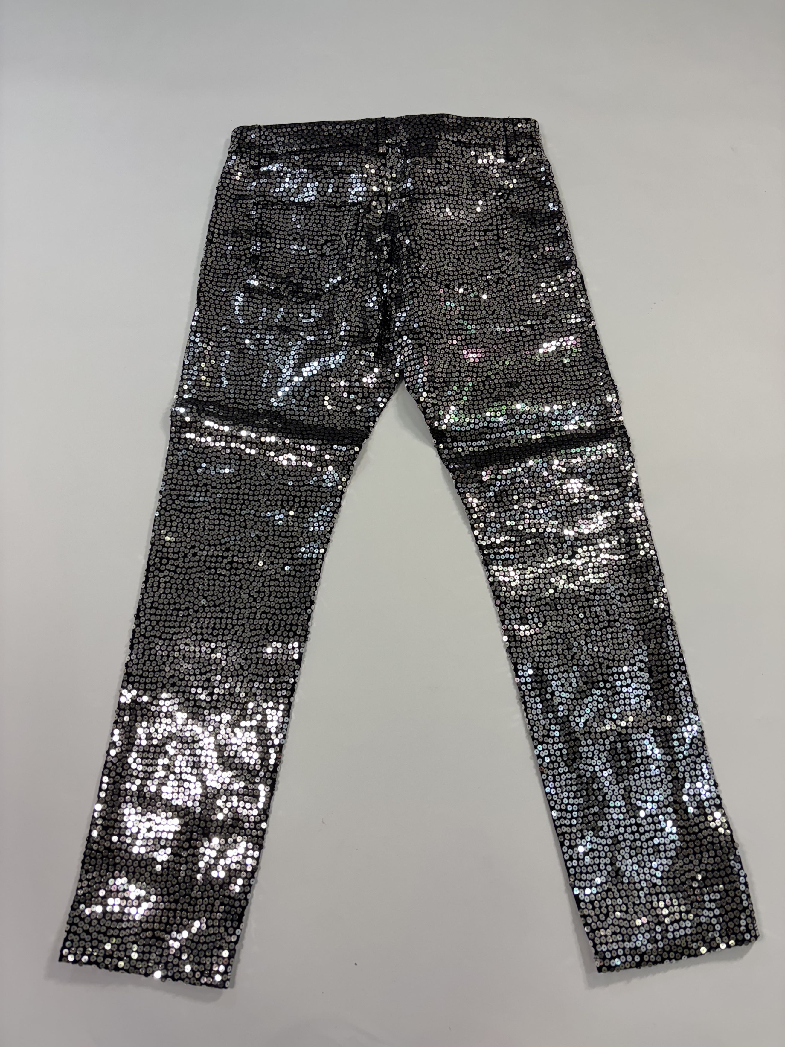 Saint Laurent Paris Saint Laurent Silver Sequin Pants Size US 32 / EU 48 - 3 Thumbnail