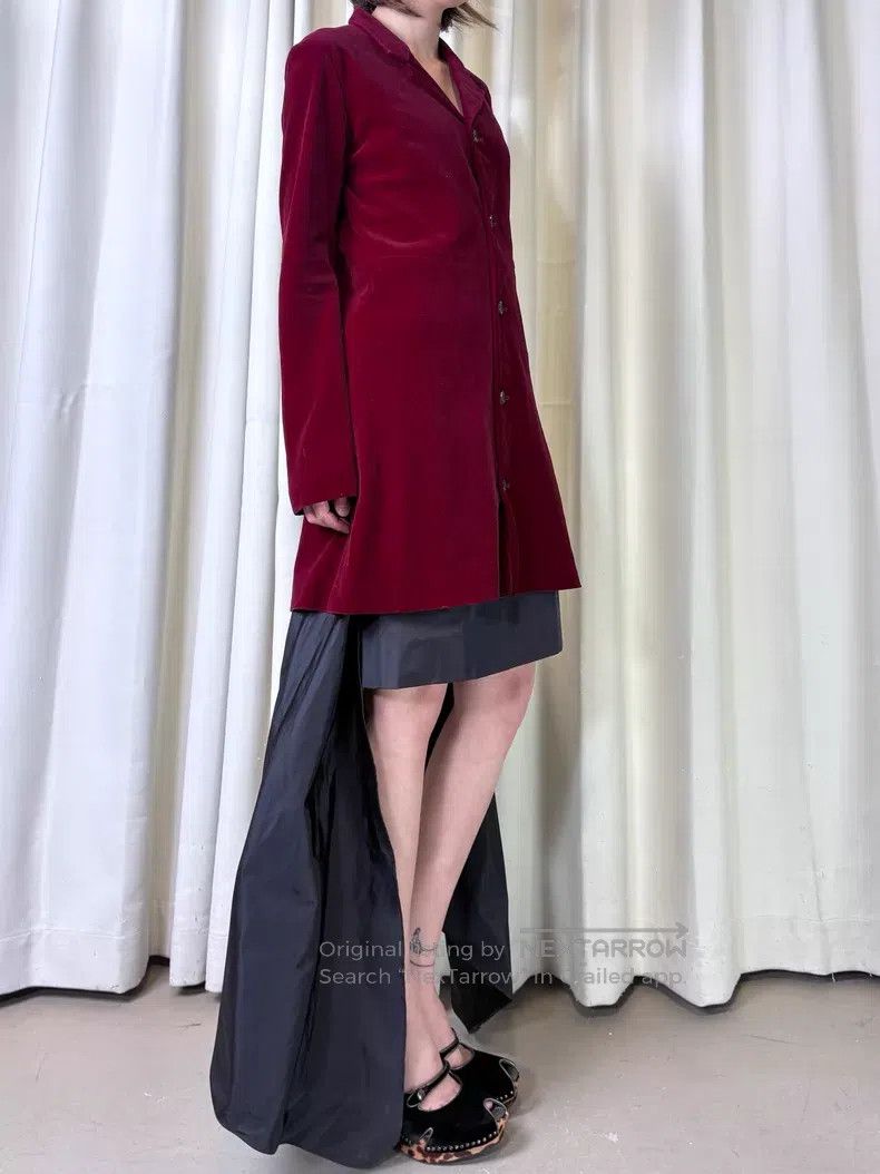 Comme des Garcons Comme Des Garcons Rose Red Velvet Shirt Size M / US 6-8 / IT 42-44 - 3 Thumbnail
