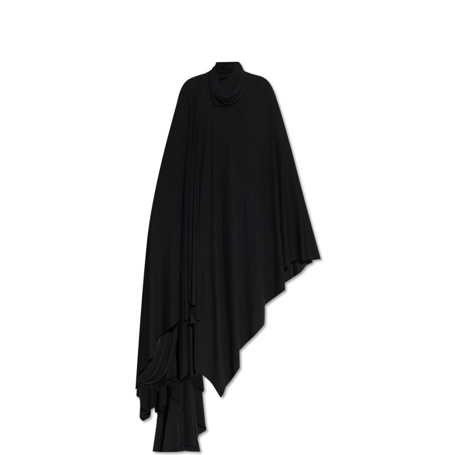 Balenciaga Black Stand Up Collar Dress Wome, Women's