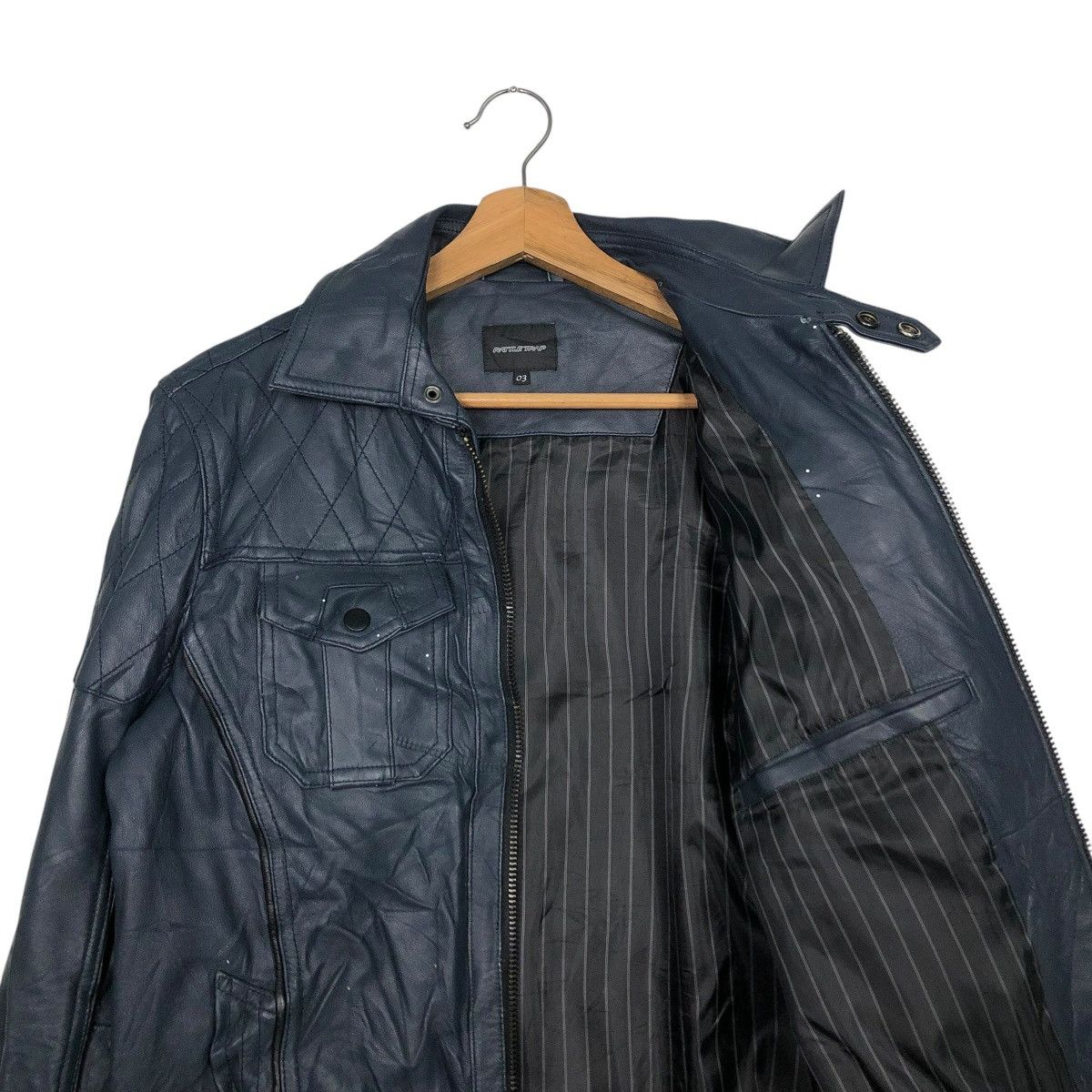 Japanese Brand 🔥VINTAGE BIKER LEATHER JACKET RATTLE TRAP ISSEY MIYAKE Size US S / EU 44-46 / 1 - 14 Thumbnail