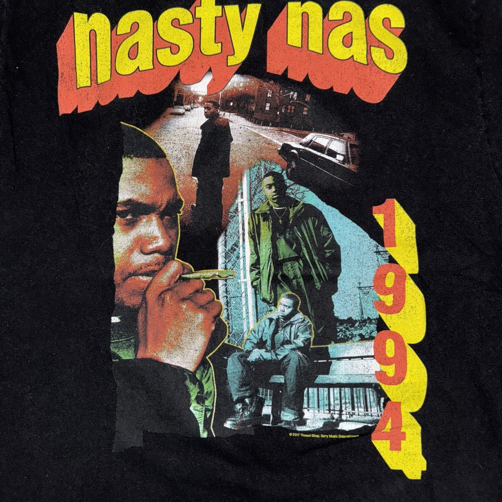 Nas × Rap Tees × Vintage NAS Rap T-Shirt Black Med 19x26 Size US M / EU 48-50 / 2 - 2 Thumbnail
