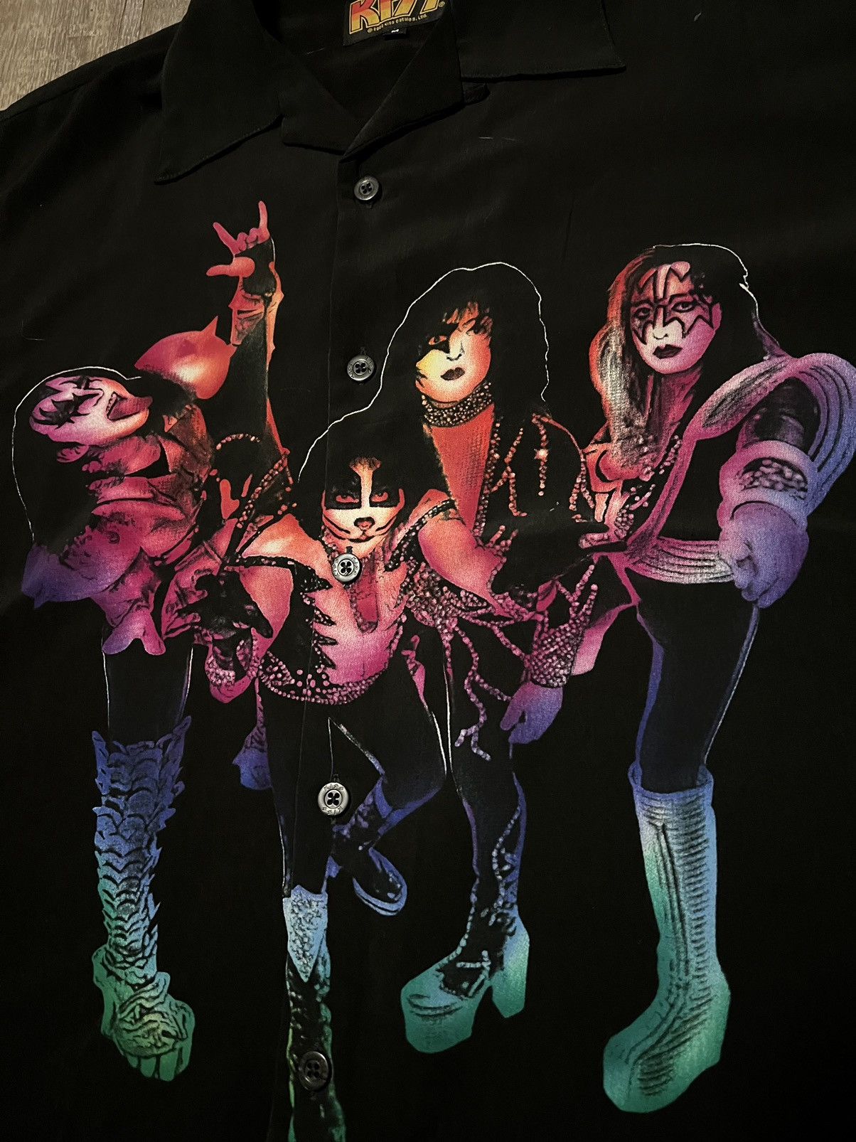 KISS × Vintage Vintage KISS Rockabilly Button Up Shirt size Medium 23x28.5 Size US M / EU 48-50 / 2 - 2 Thumbnail