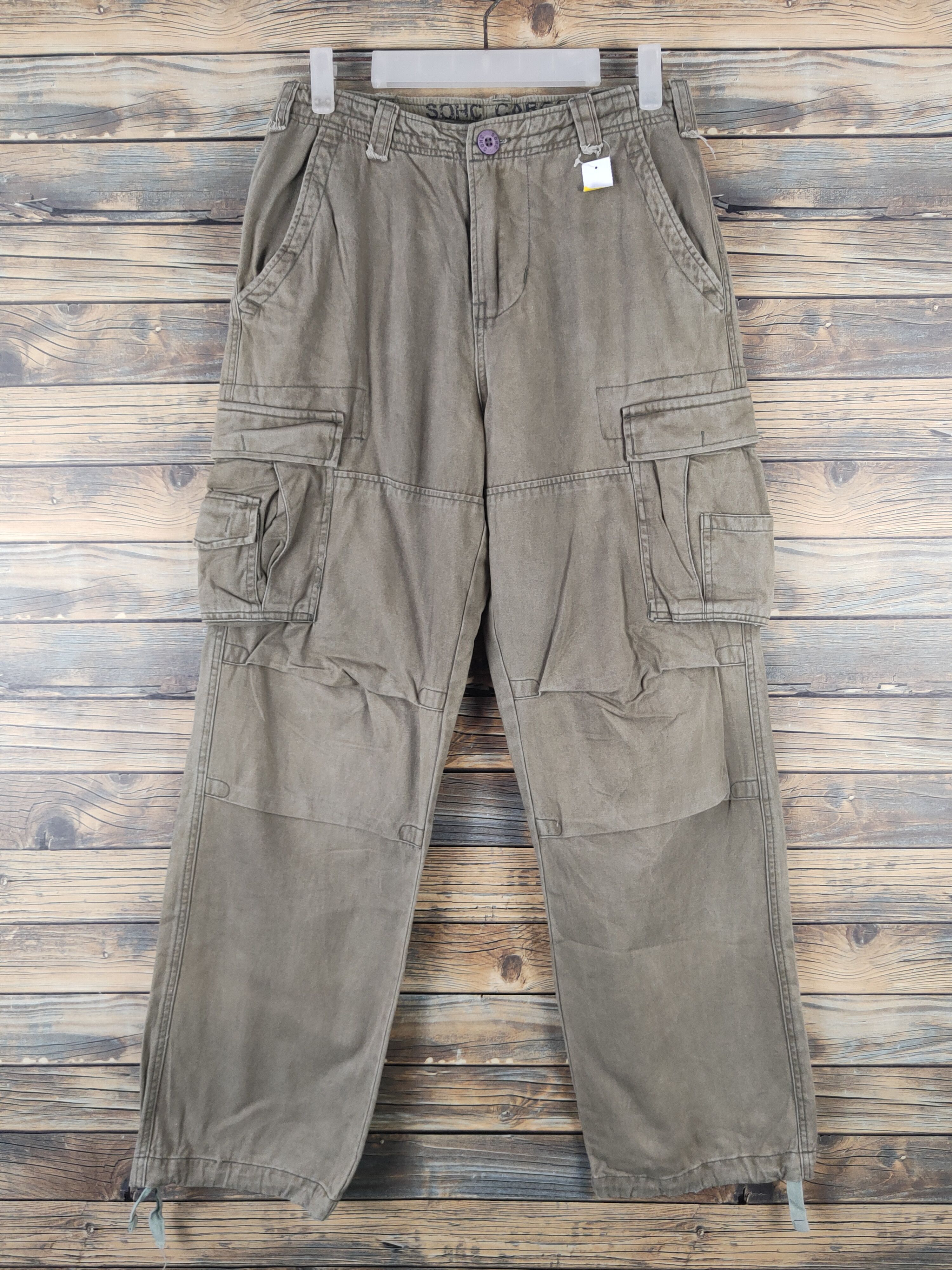 Japanese Brand DL SOHC Olive Faded Multipocket Tactical Cargo Pants #1365 Size US 29 - 1 Thumbnail