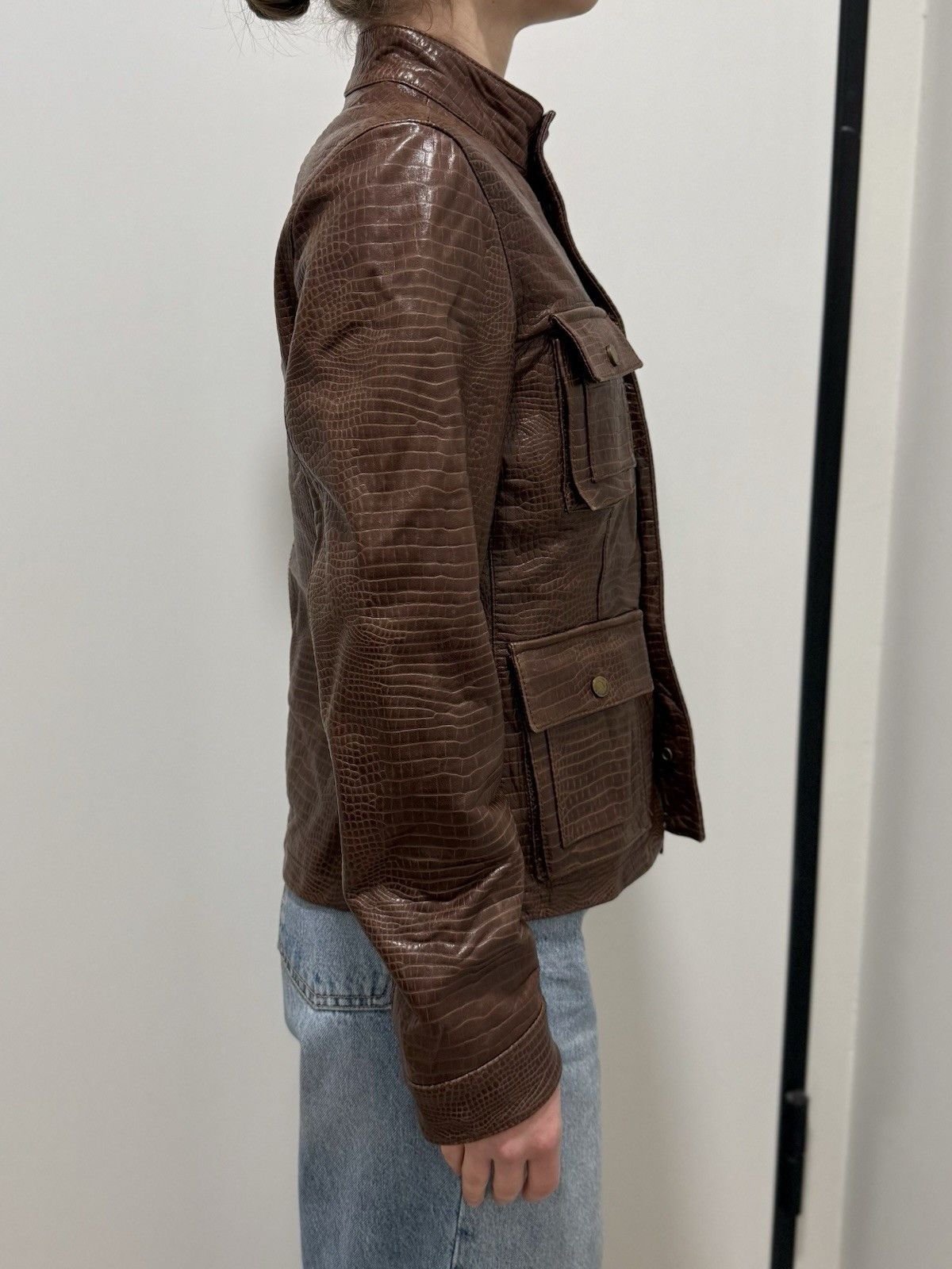 Ralph Lauren Sport DDP Vintage Ralph Lauren Sport embossed croc leather Jacket Size M / US 6-8 / IT 42-44 - 4 Thumbnail