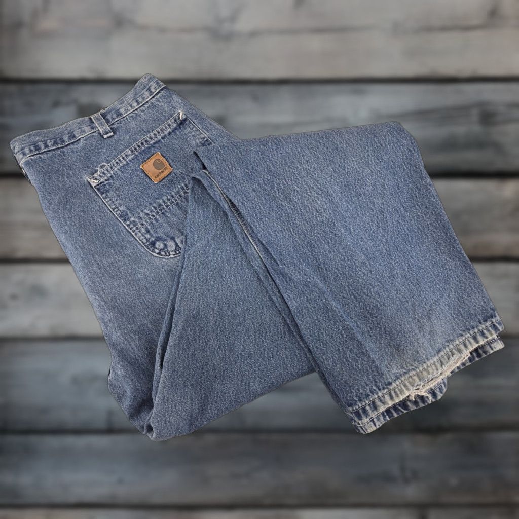 Carhartt Carhartt Carpenter Jeans Mens 40x34 Dungaree Fit Blue Denim Workwear DST B13 DST Size US 40 / EU 56 - 1 Thumbnail