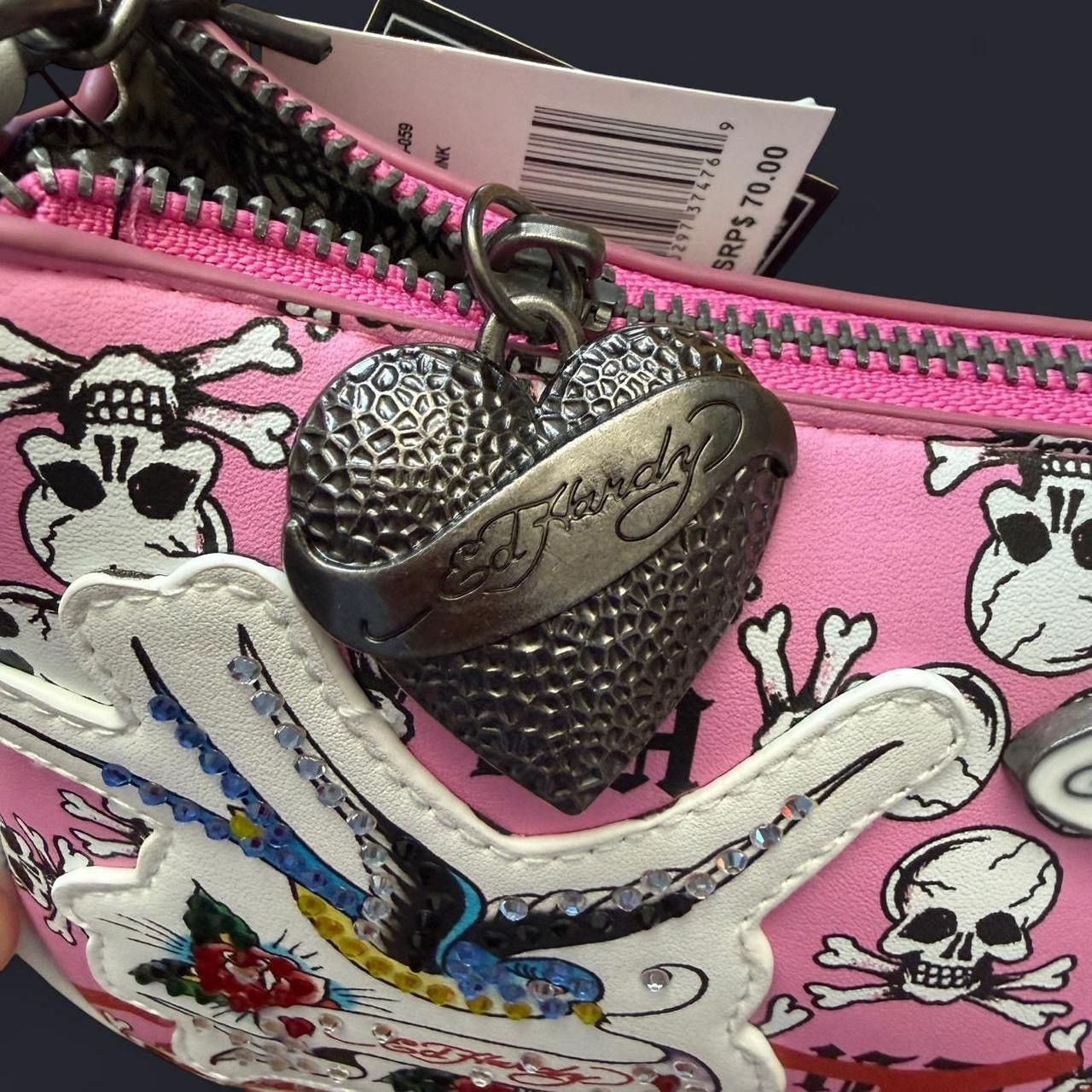Ed Hardy NWT Ed Hardy pink purse with skull & crossbones Size ONE SIZE - 5 Thumbnail