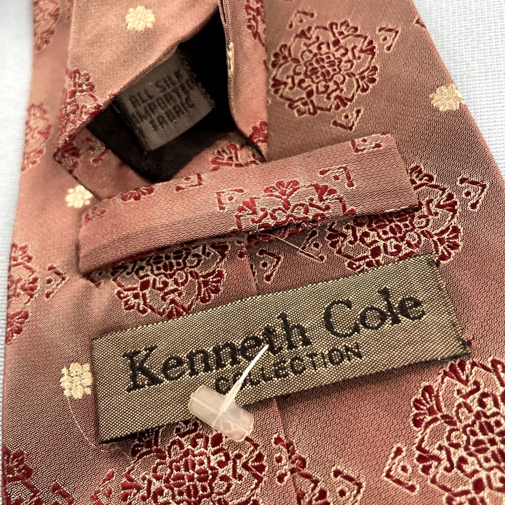 Kenneth Cole VINTAGE Kenneth Cole NY Silk Tie Geometric Deco Dot Rose Red Pink 4x56 Capsule Wide Necktie Men Size ONE SIZE - 5 Thumbnail
