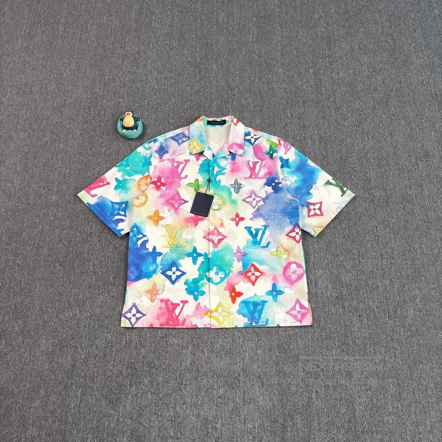 Louis Vuitton LV Ink Print Short Sleeve Shirt. Size US L / EU 52-54 / 3 - 1 Thumbnail