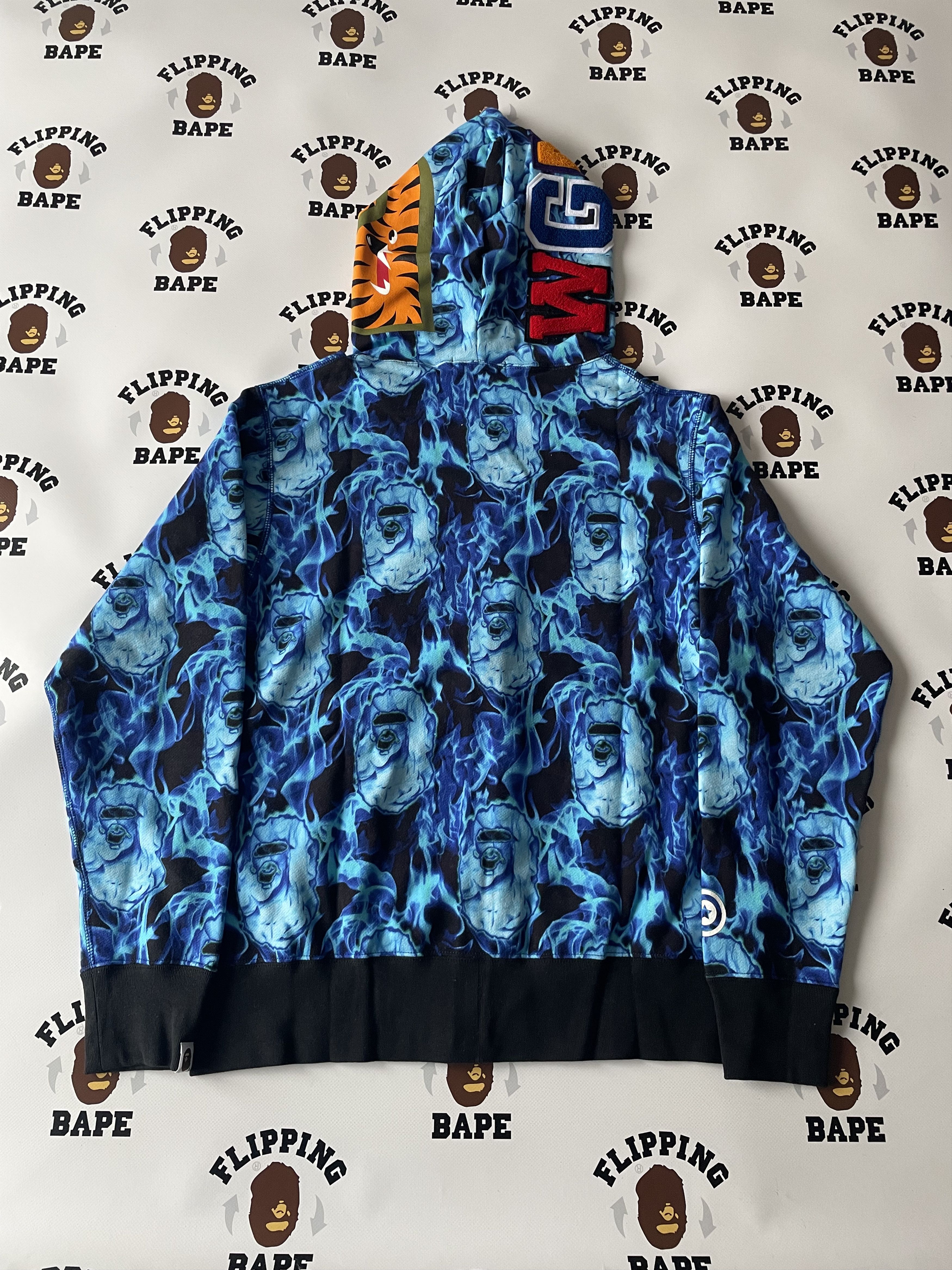Bape BAPE FLAME SHARK FULL ZIP HOODIE Size US S / EU 44-46 / 1 - 2 Thumbnail