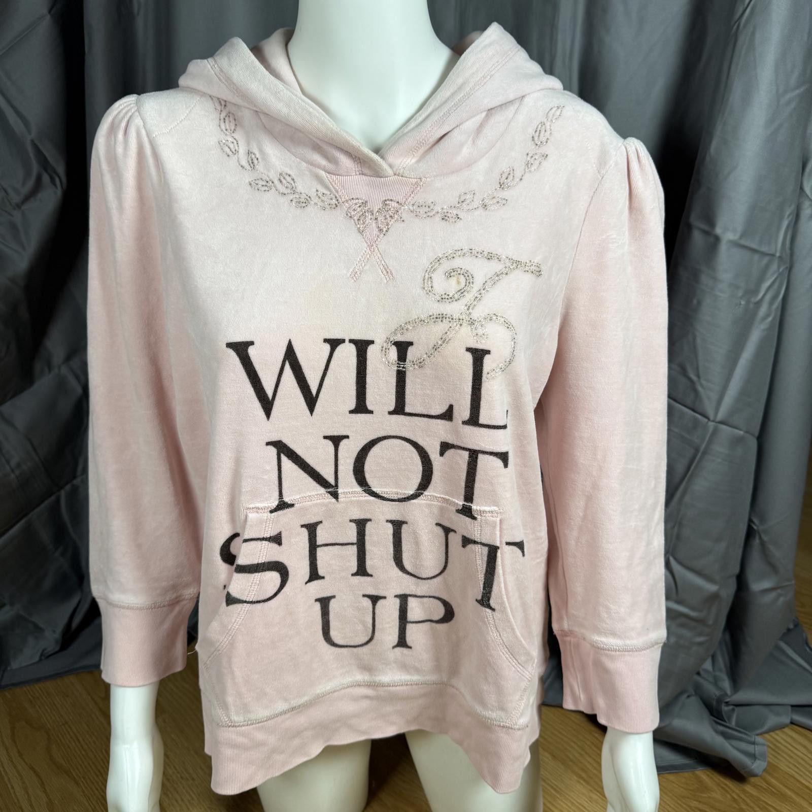 Juicy Couture Jeans Juicy Couture Velour Hoodie I Will Not Shut Up XL Size XL / US 12-14 / IT 48-50 - 1 Thumbnail