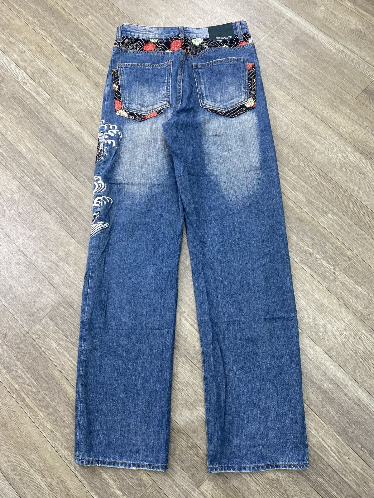 Karakuri Tamashii Y2K Dominante Karakuri Tamashii Koi Flowers Embroidery Jeans Size US 30 / EU 46 - 17 Thumbnail