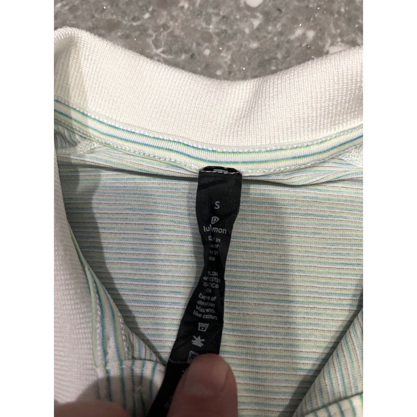 Lululemon Lululemon Polo Shirt Men Short Sleeve Button Collared Striped Green White S Multicolor Polo Shirt Mens Striped Polo S Green White Size US S / EU 44-46 / 1 - 2 Thumbnail
