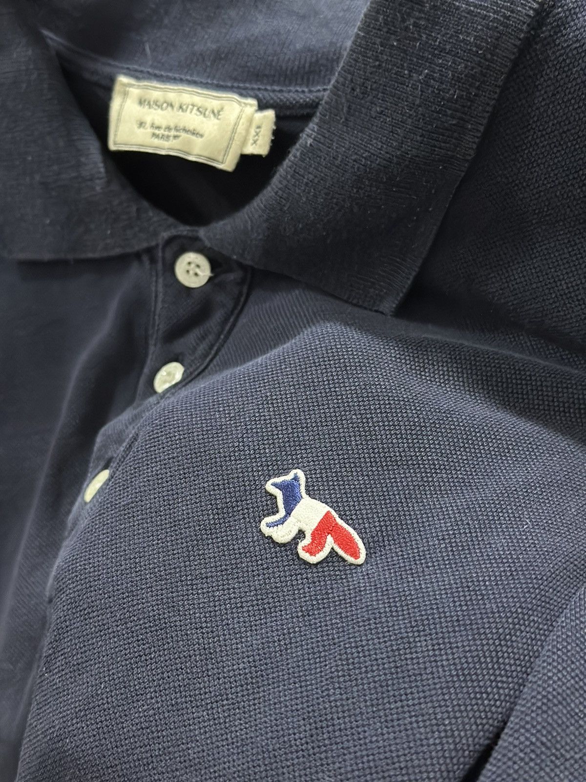 Maison Kitsune Maison Kitsune Fox Polo Shirt Size US XL / EU 56 / 4 - 5 Thumbnail