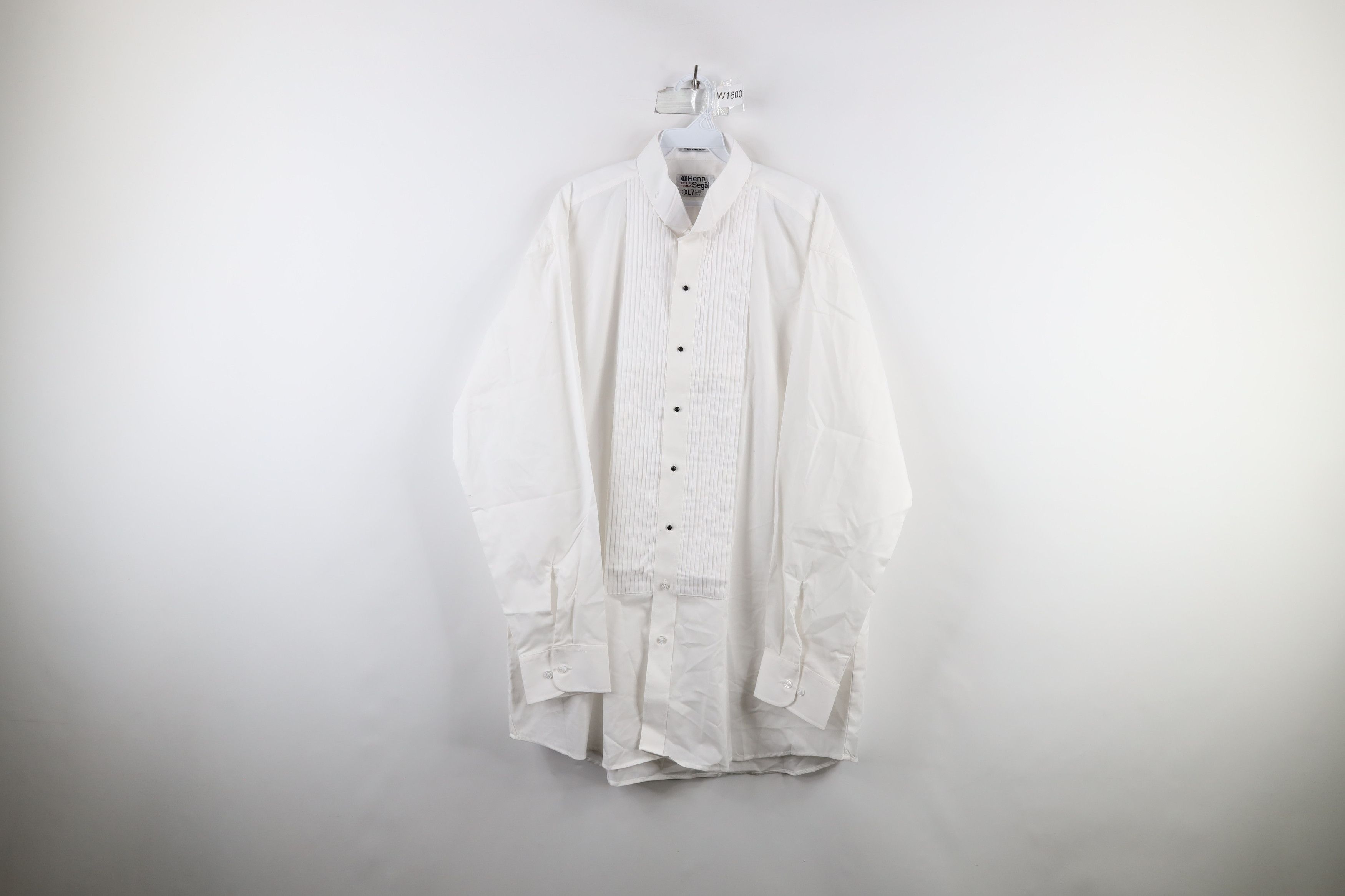 image of Vintage 70's Ruffled Tuxedo Prom Collared Button Shirt White, Men's (Size XL)