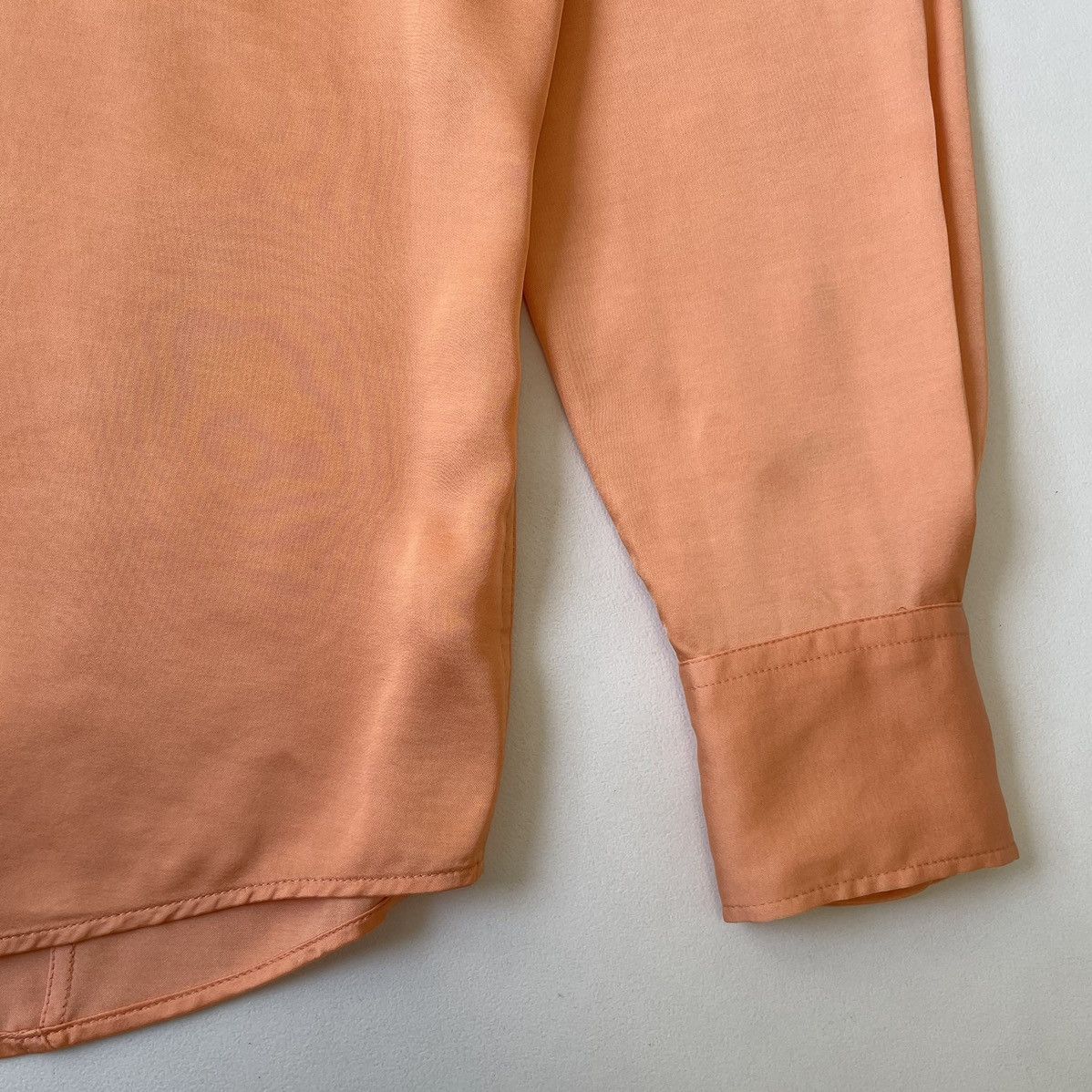 Dries Van Noten Salmon Peach Satin Western Shirt Size US M / EU 48-50 / 2 - 9 Thumbnail