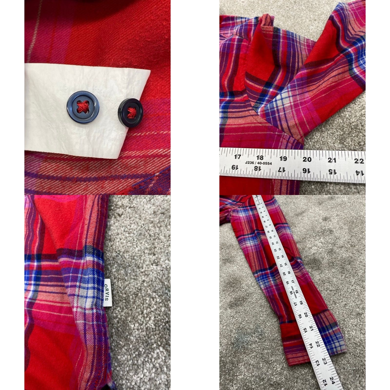 Orvis Orvis Shirt Women's M Plaid Long Sleeve Button-Up Multicolor Flannel Cotton Polyester Spandex Pockets 5963 Size M / US 6-8 / IT 42-44 - 8 Thumbnail