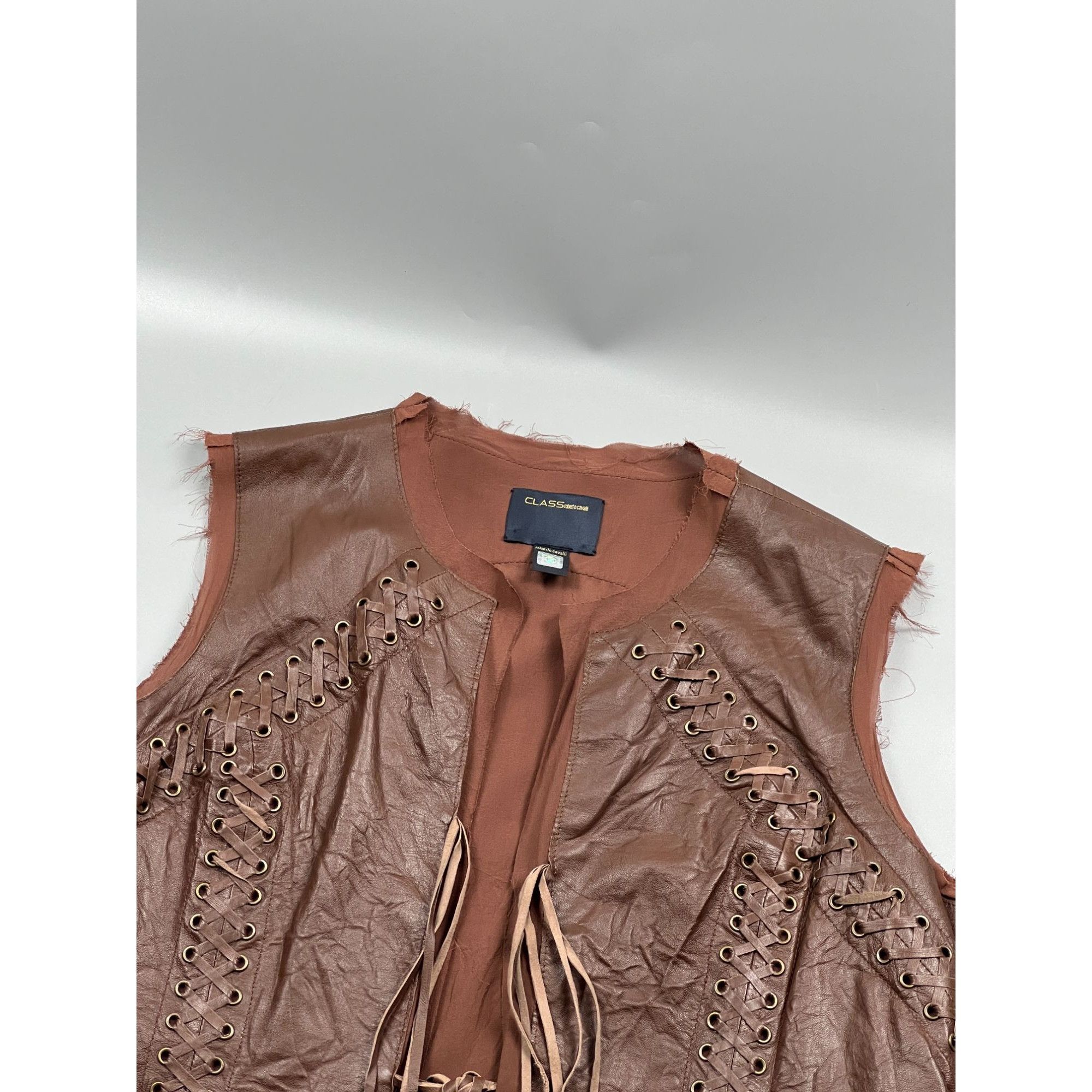 Roberto Cavalli Roberto Cavalli Class Silk Leather Cowboy Dress (Y0881) Size XL / US 12-14 / IT 48-50 - 3 Thumbnail