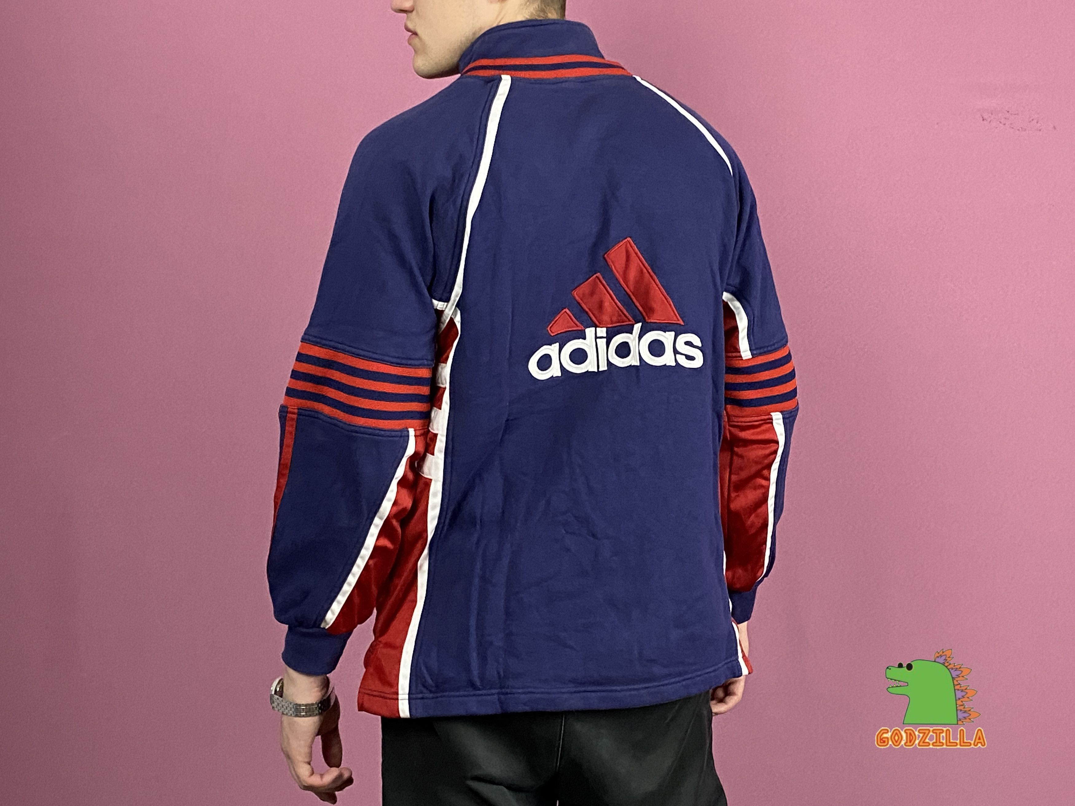 Adidas × Vintage 90s Adidas Vintage Men's Track Jacket - M Cotton Blend Size US M / EU 48-50 / 2 - 1 Thumbnail