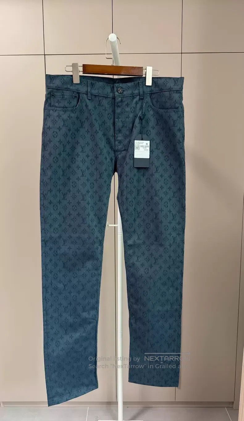 Louis Vuitton Louis Vuitton Blue presbyopic full-print slim jeans Size US 36 / EU 52 - 1 Thumbnail