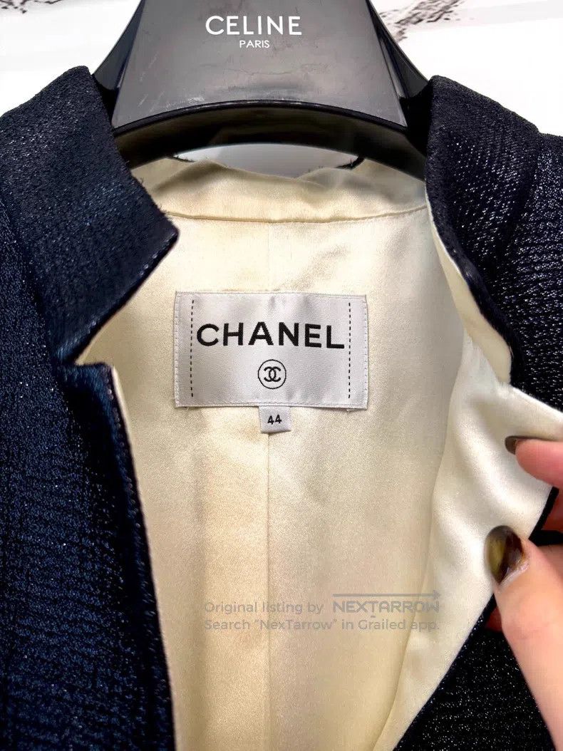 Chanel Chanel Black Silver Collar Jacket Size US S / EU 44-46 / 1 - 3 Thumbnail