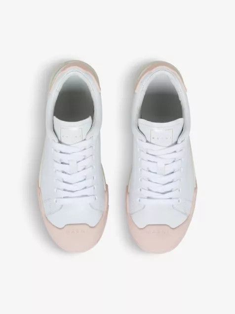 Marni o1w1db10125 Dada Bumper Leather Sneakers in White/Pink Size US 5 / IT 35 - 4 Thumbnail