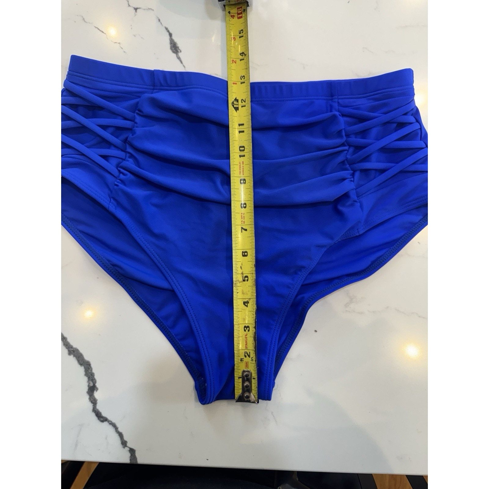 Other Women’s Blue Bikini Set LX High Waist Strappy Bottoms Ruffle Size ONE SIZE - 3 Thumbnail