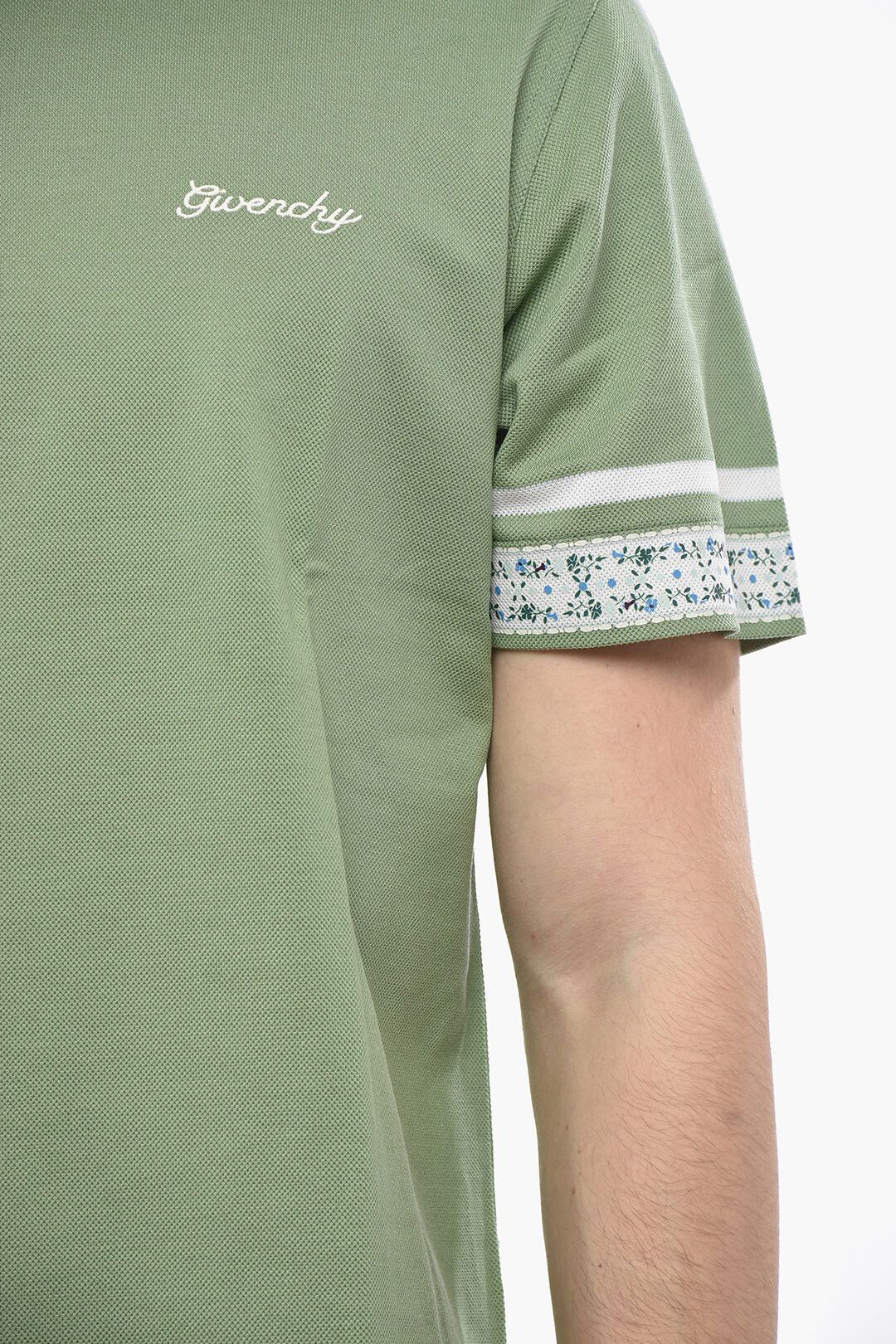 Givenchy og1mm0326 Hopsack Cotton Polo Shirt in Green Size US S / EU 44-46 / 1 - 3 Thumbnail
