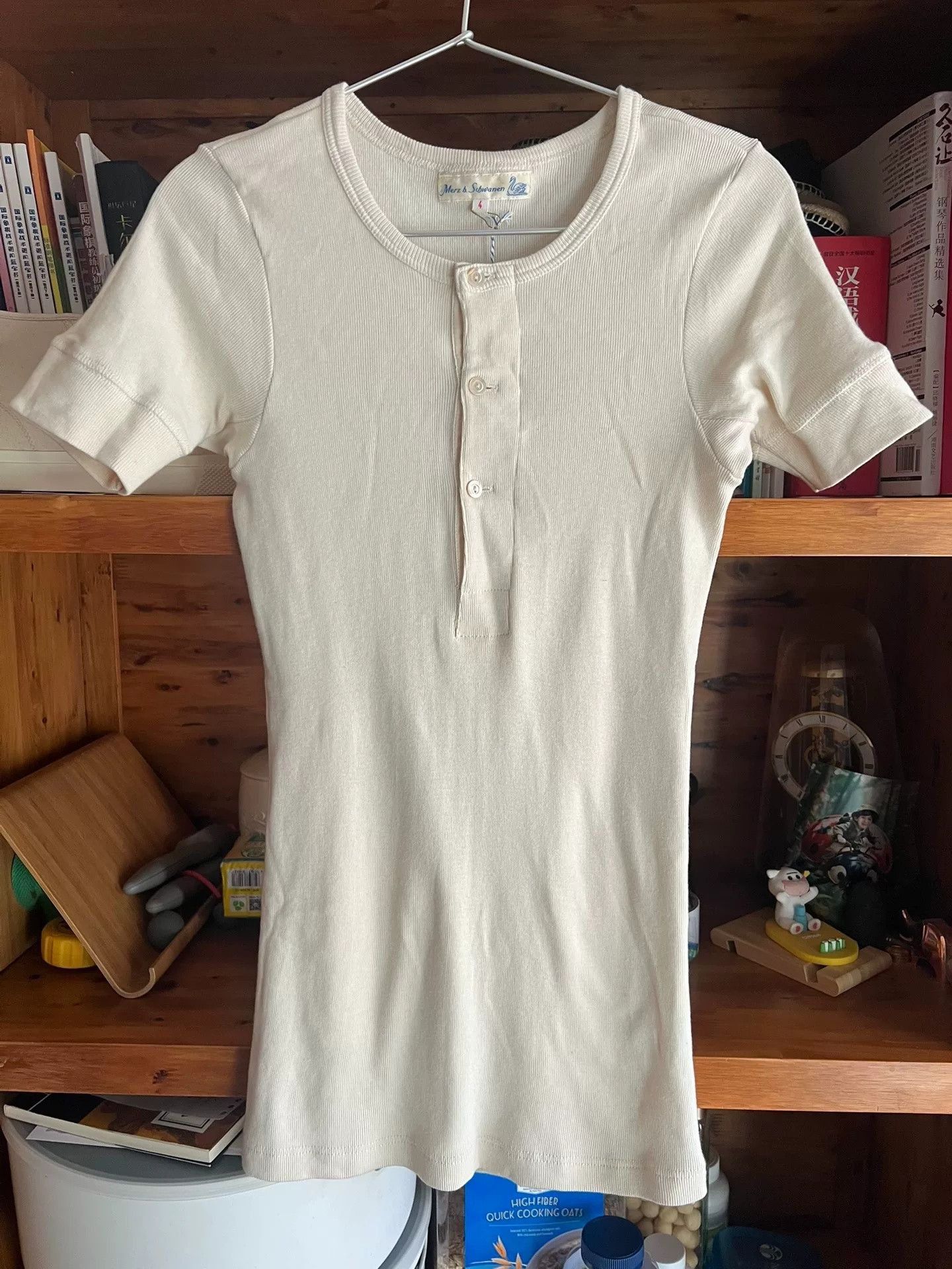 Merz B. Schwanen Merz b.Schwanen Vintage Henley Short Sleeve Size US XL / EU 56 / 4 - 1 Thumbnail