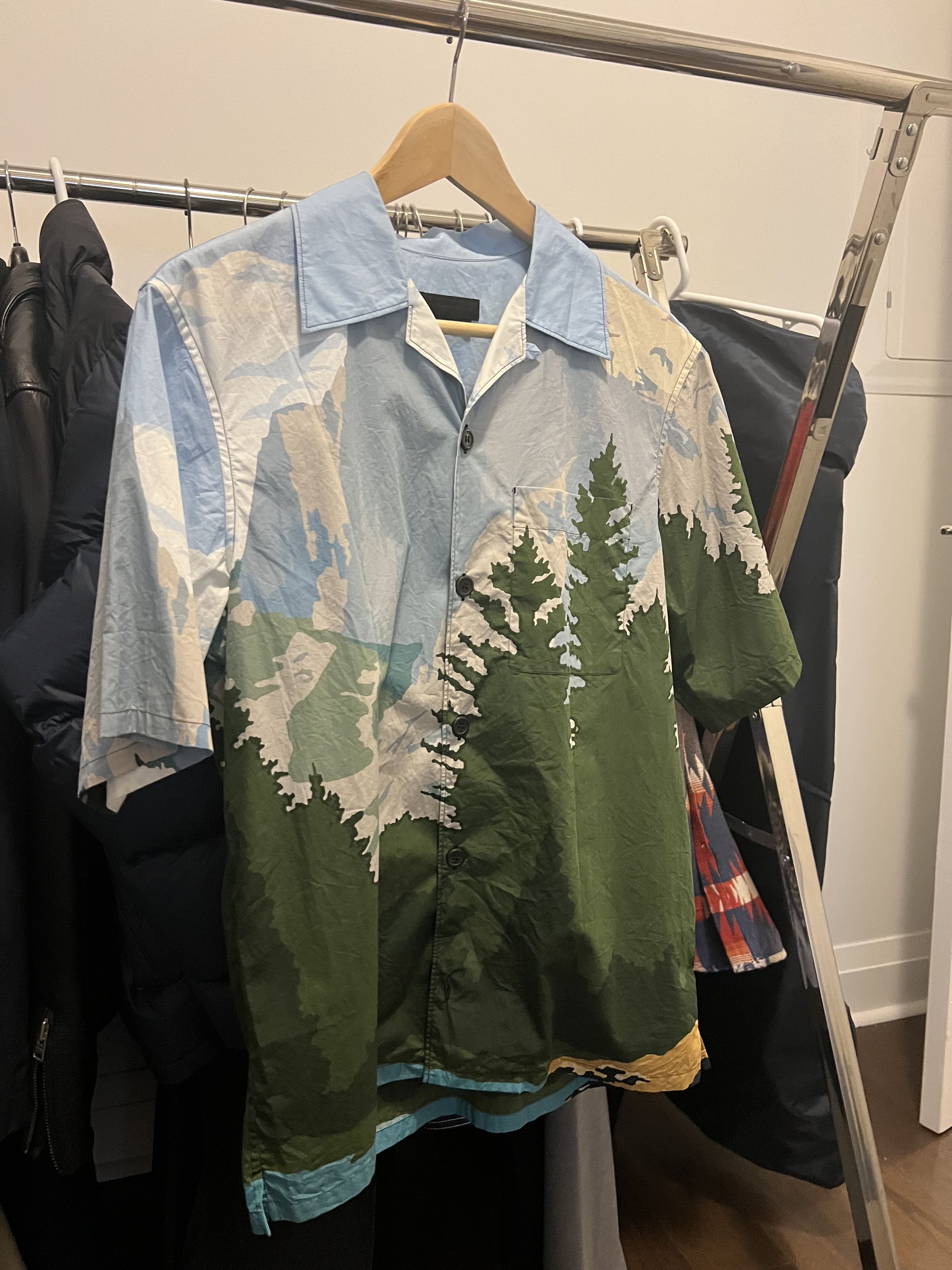 Prada Landscape Camp Shirt Tops