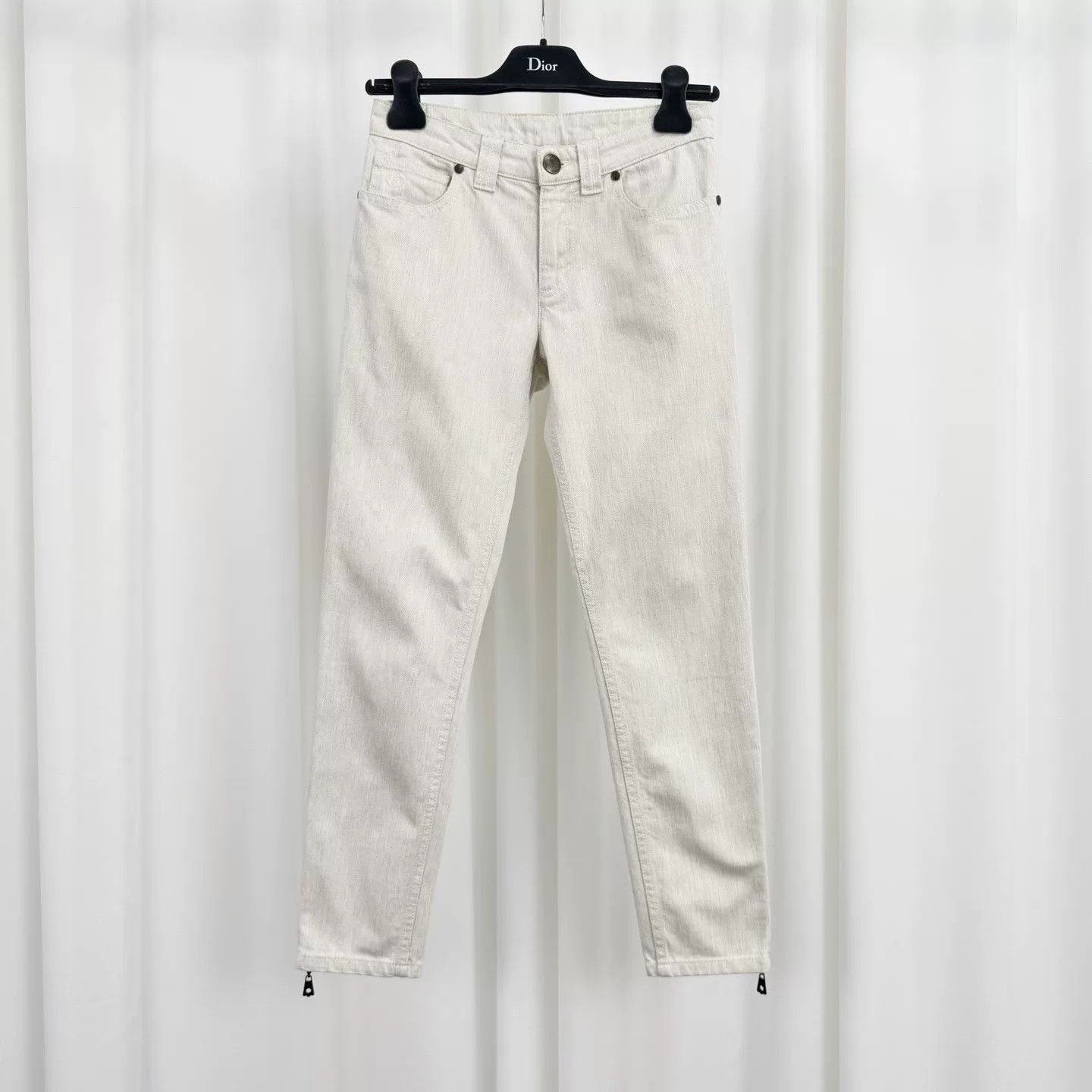 Louis Vuitton Louis Vuitton Beige-Gray Embroidered Jeans Size US 34 / EU 50 - 1 Thumbnail