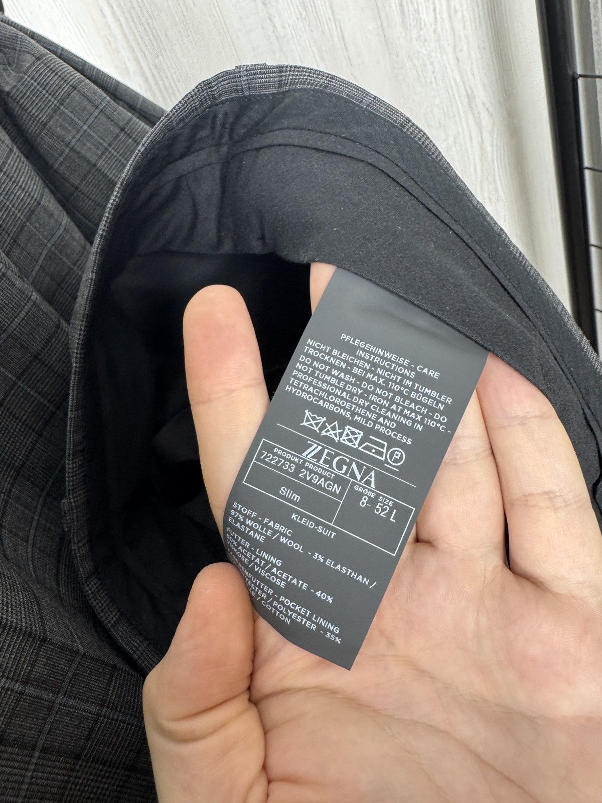 Z Zegna Z Zegna Ermenegildo Zegna wool checkered grey unlined suit Size 42L - 21 Thumbnail
