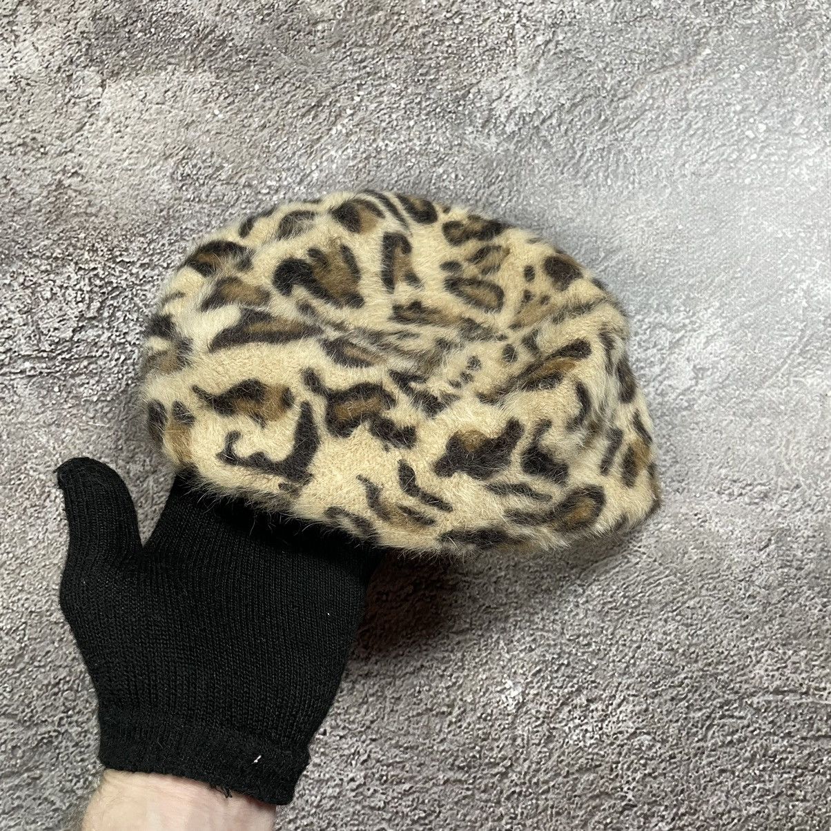 Vintage Vintage 90s Leopard Print Beanie Mohair Knit Grunge Slim OS Size ONE SIZE - 2 Thumbnail